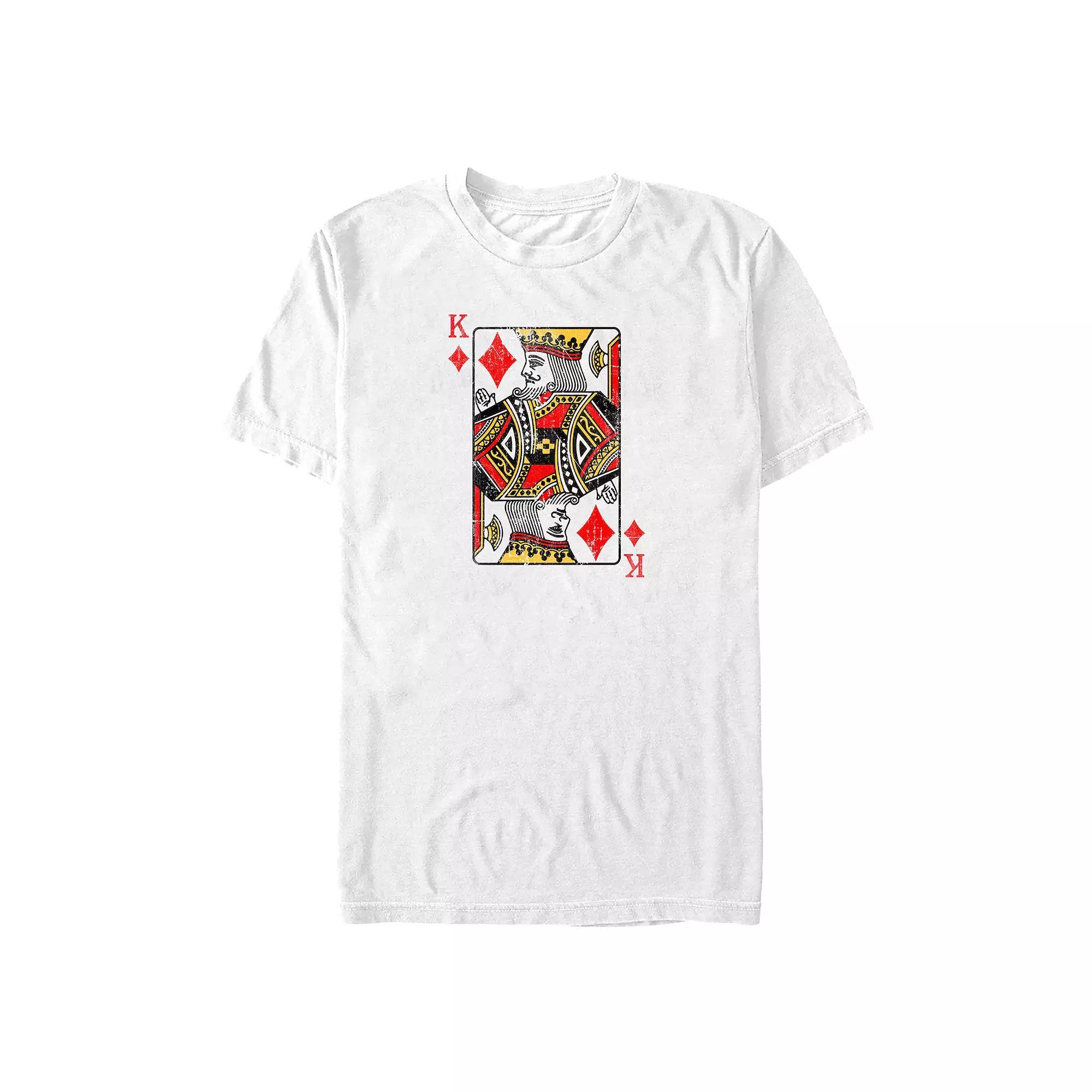 Big & Tall King Of Diamonds Card Graphic Tee, Men's, Size: 3XL Tall, White Product Image