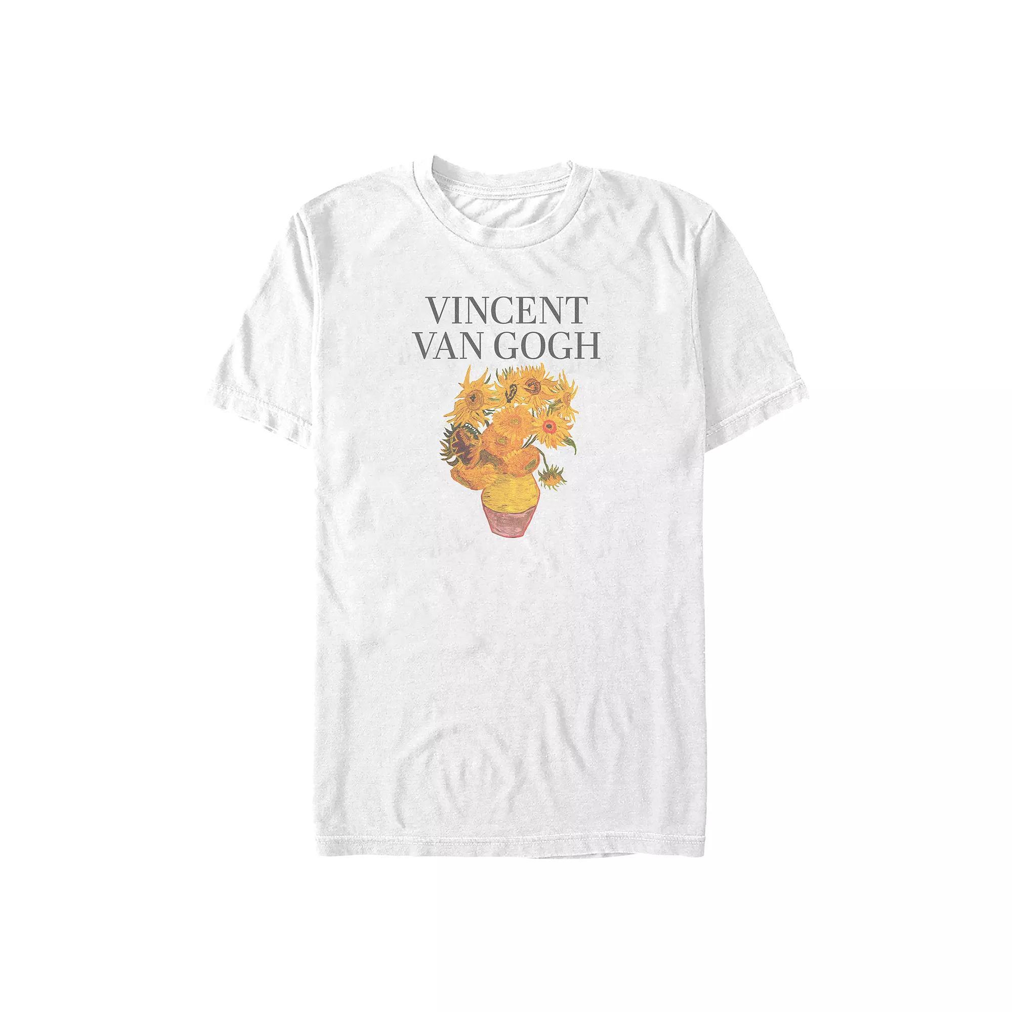 Big & Tall Vincent Van Gogh Sunflowers Graphic Tee, Men's, Size: 4XL, White Product Image