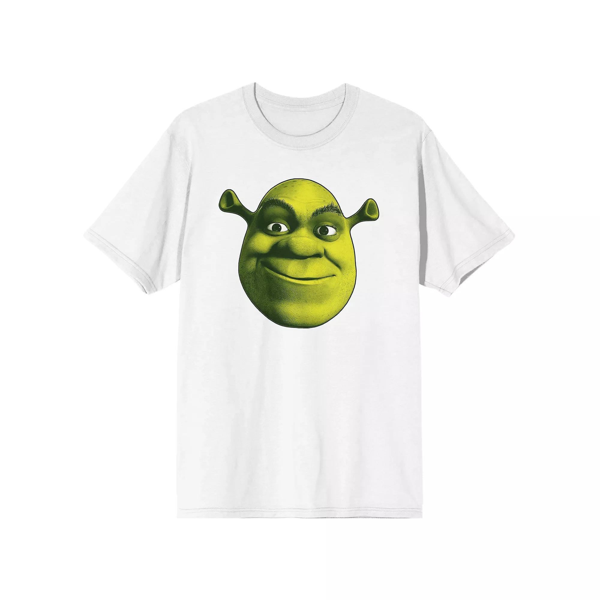 Men's Shrek Oversized Ogre Face Graphic Tee, Size: XL, White Product Image