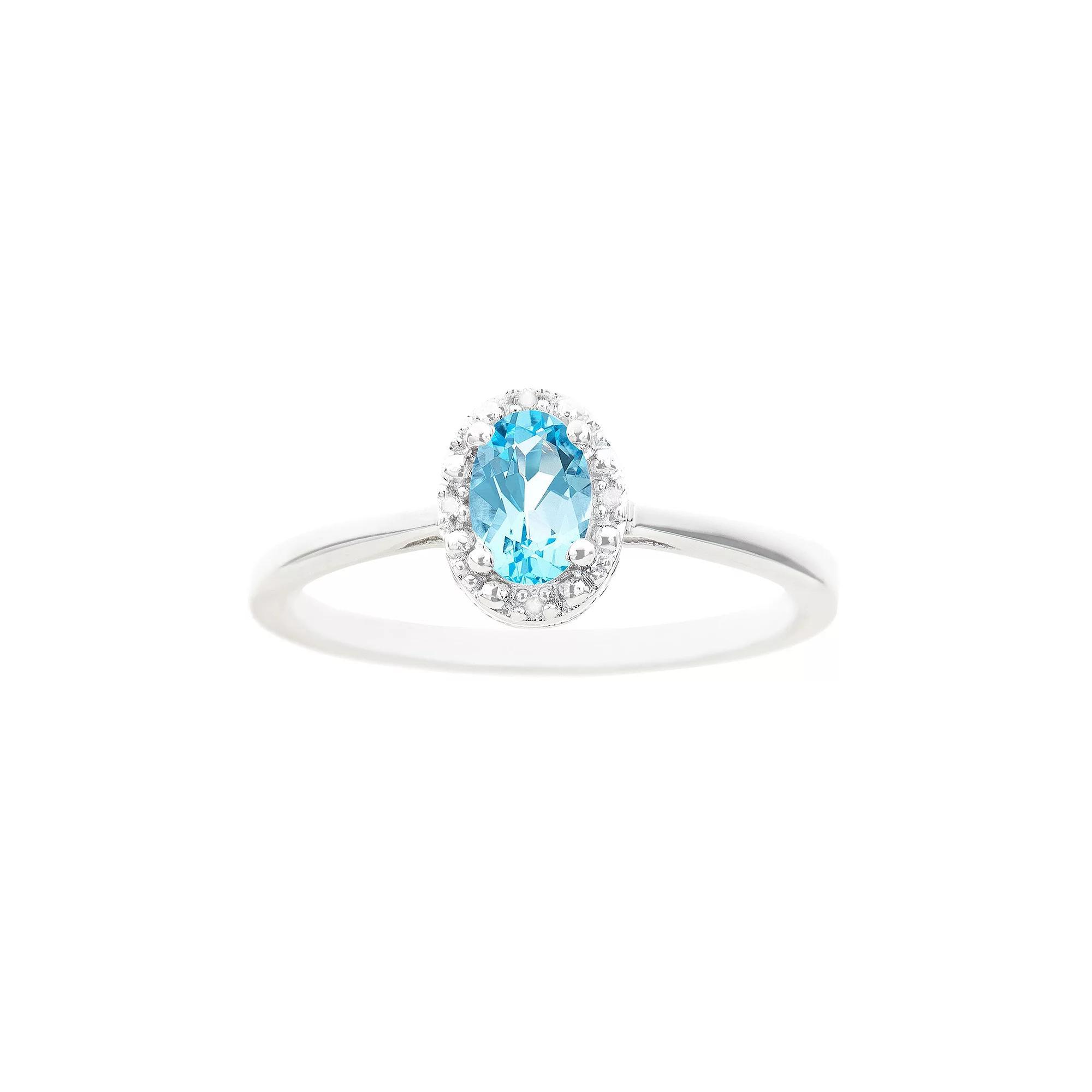 Celebration Gems Sterling Silver Oval Genuine Citrine Diamond Accent Frame Ring, Womens Product Image