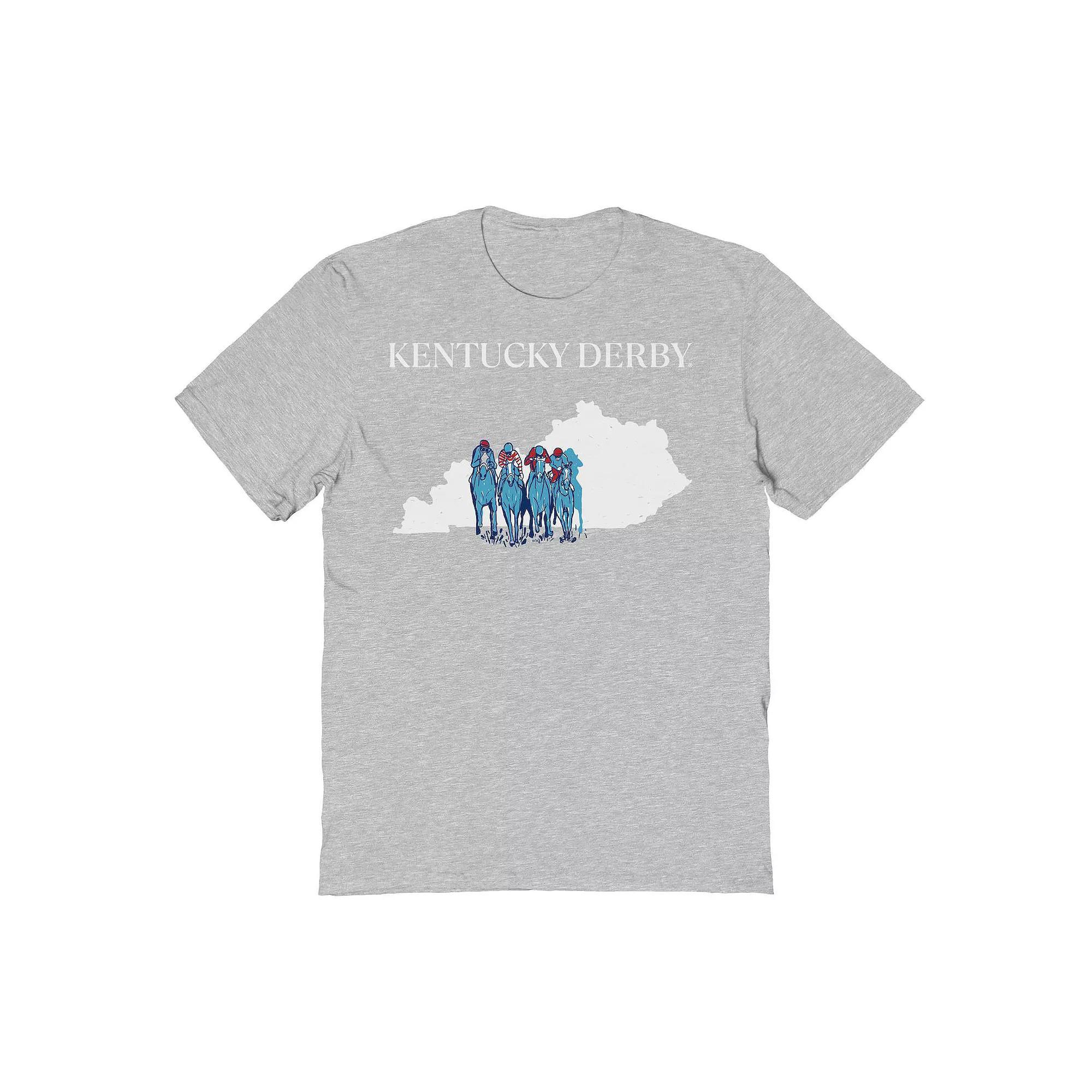 Men's Kentucky Derby Graphic Horizontal Logo Graphic T-Shirt, Size: Medium, Sport Gray Product Image