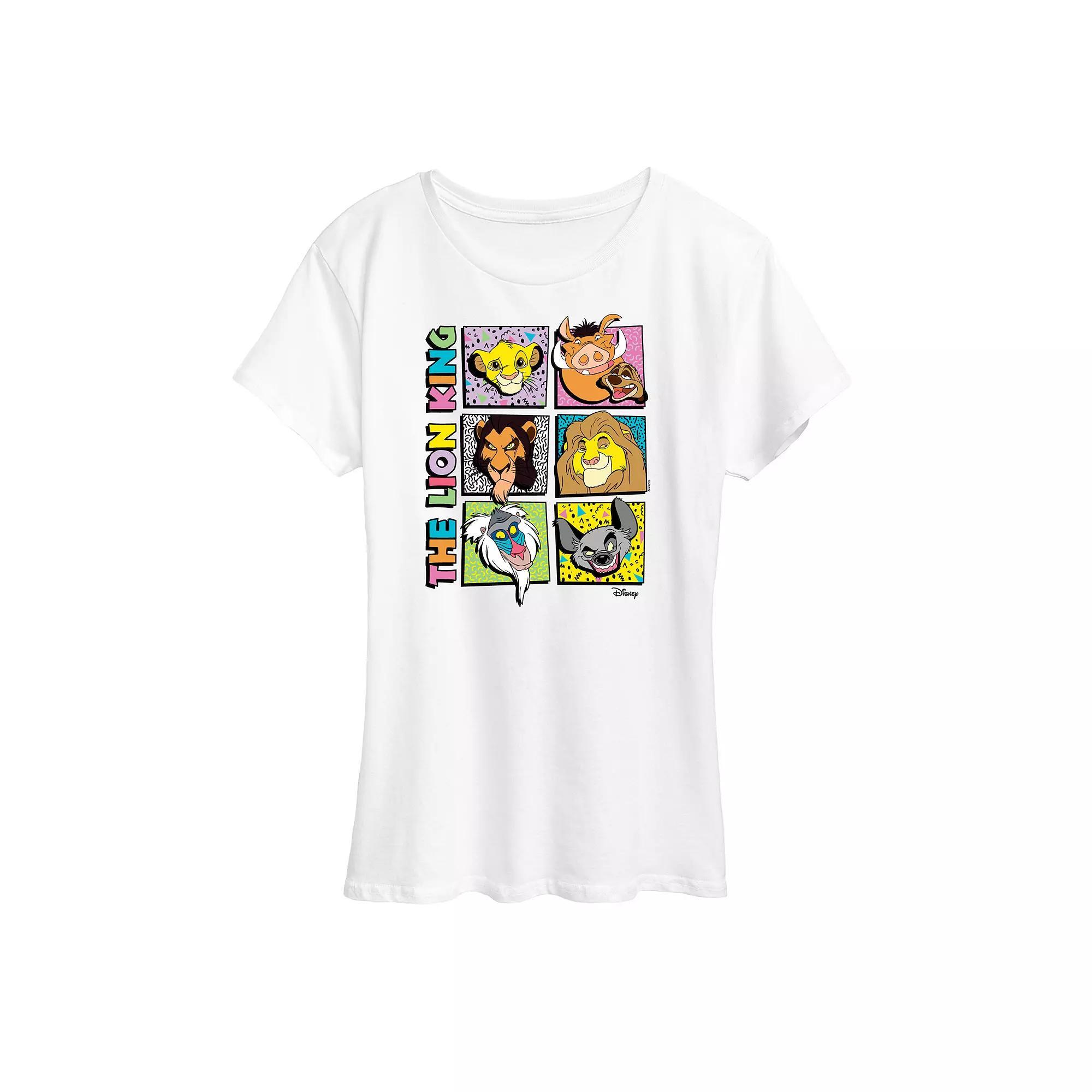 Disneys Lion King Womens Grid Graphic Tee Grey Gray Product Image