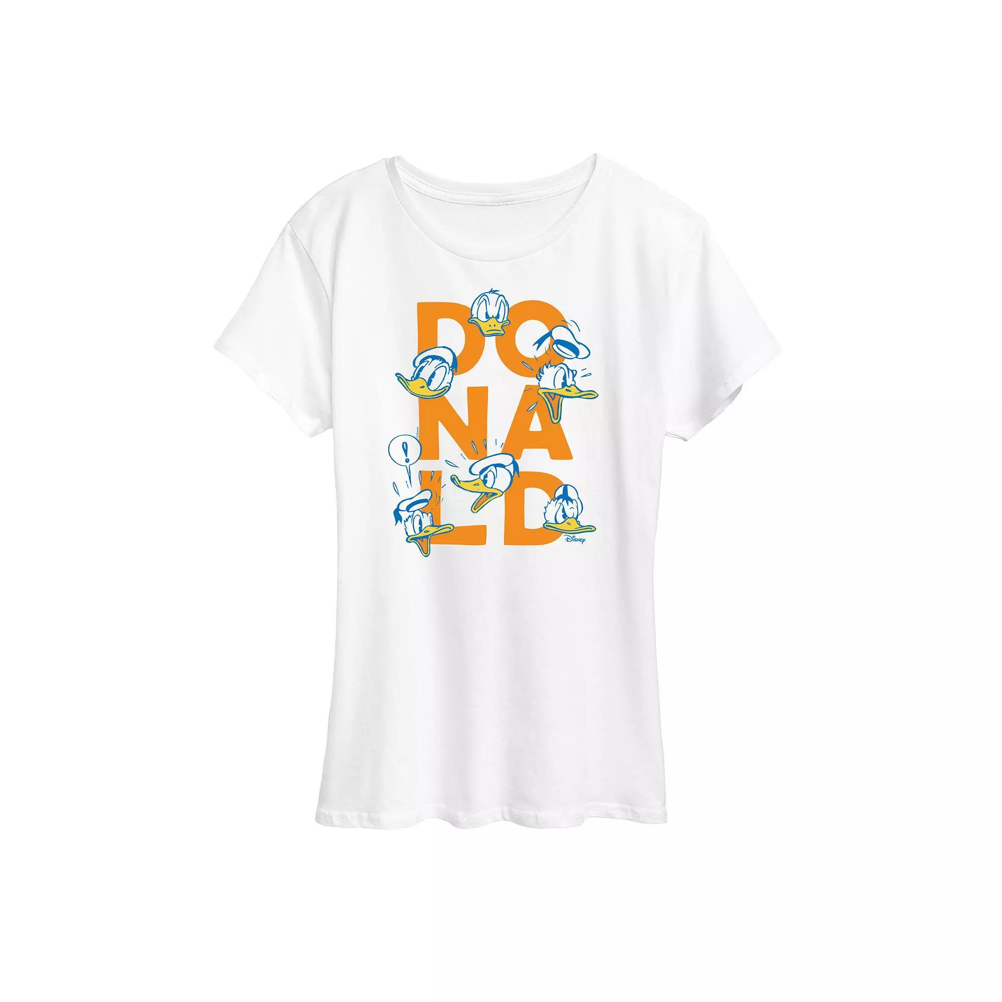 Disneys Donald Duck Womens Founding Feather Grid Graphic Tee Product Image