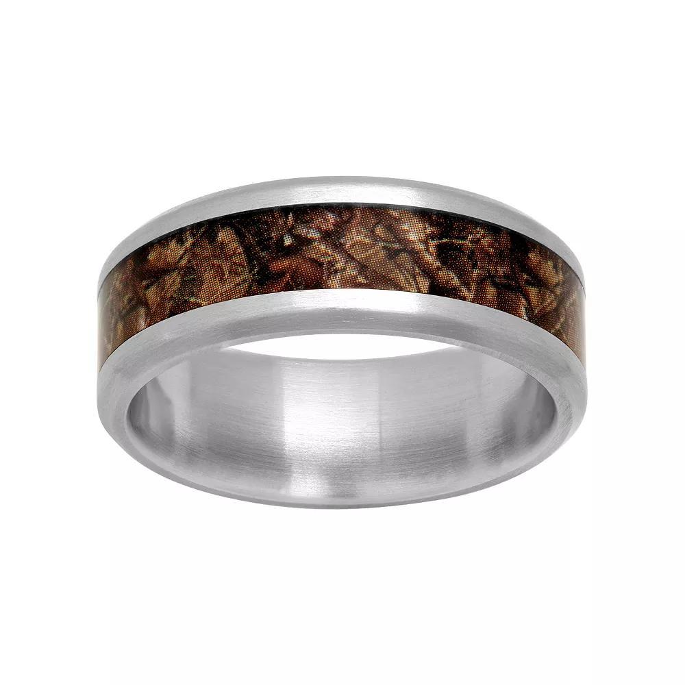 Men's Stainless Steel Camouflage Ring, Size: 9, Two Tone Product Image
