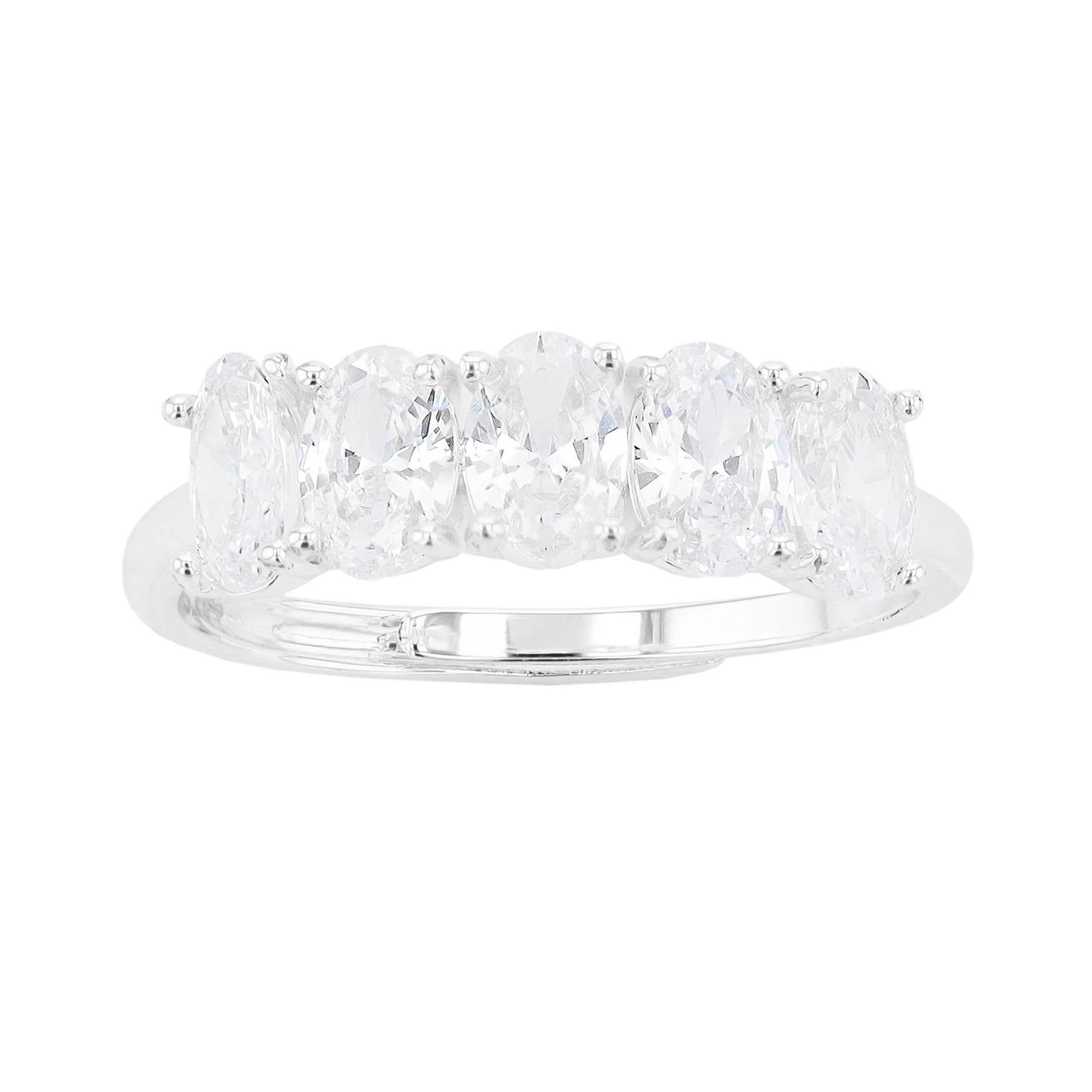 City Luxe 5-Stone Birthstone Crystal Ring, Women's, Gold Tone April Product Image