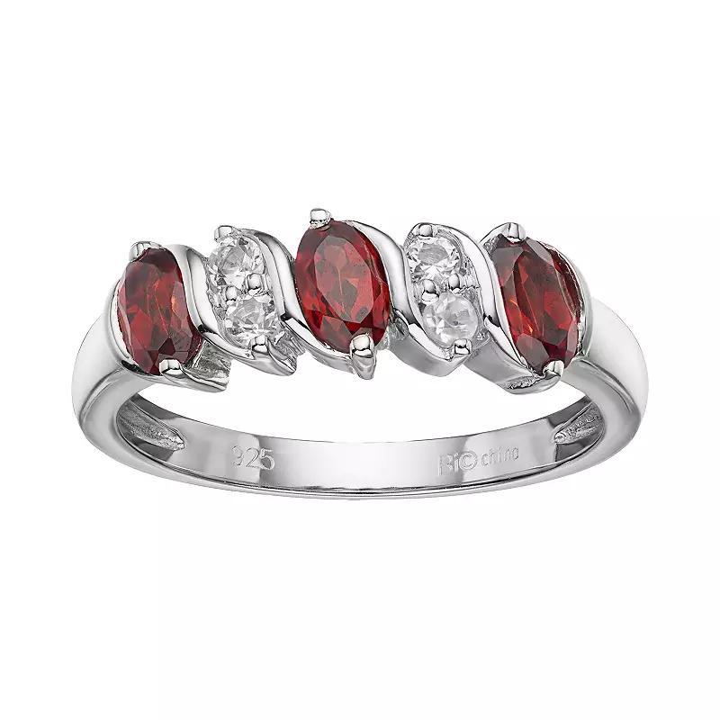 Gemminded Sterling Silver Lab-Created Sapphire & Lab-Created White Sapphire Ring, Womens Product Image