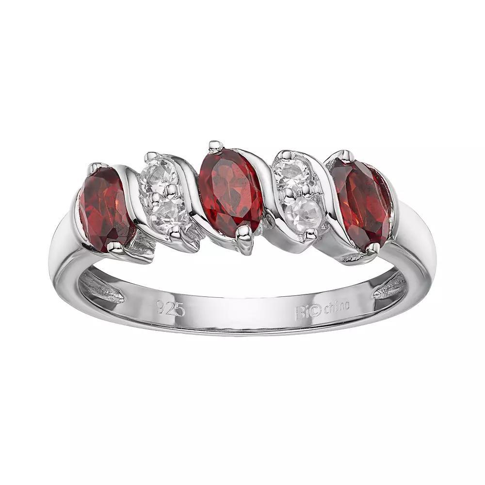 Gemminded Sterling Silver Lab-Created Sapphire & Lab-Created White Sapphire Ring, Womens Product Image