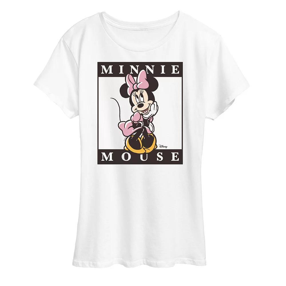 Disney's Minnie Mouse Type Block Graphic Tee, Women's, Size: Large, White Product Image