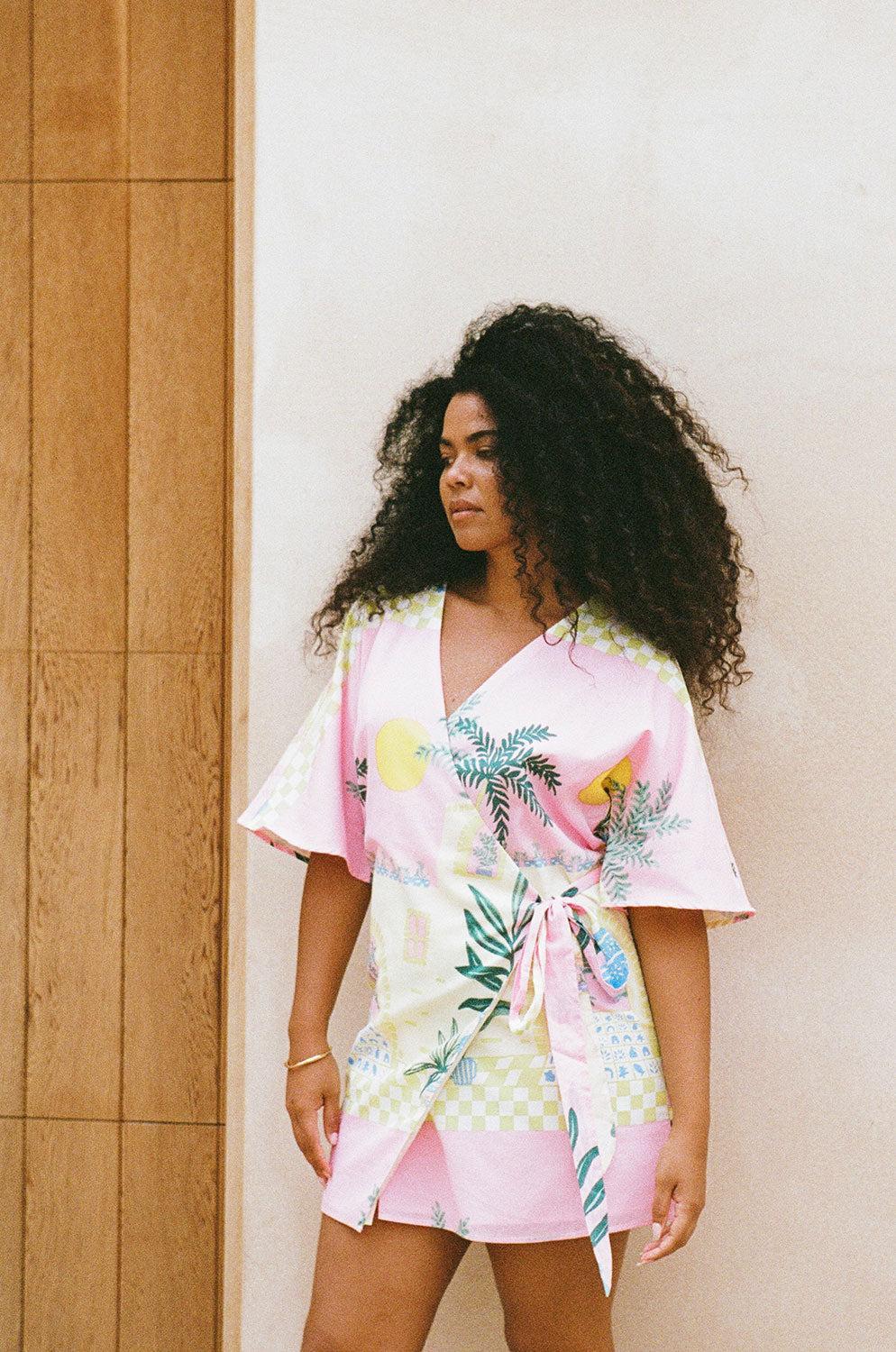 Scarlett Wrap Dress - Vista Pink Product Image