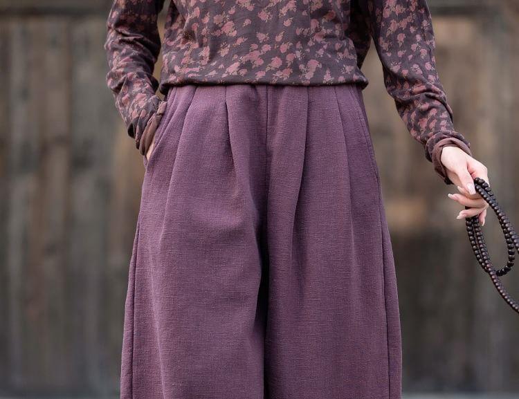 High Rise Fleece-Lined Harem Pants Product Image
