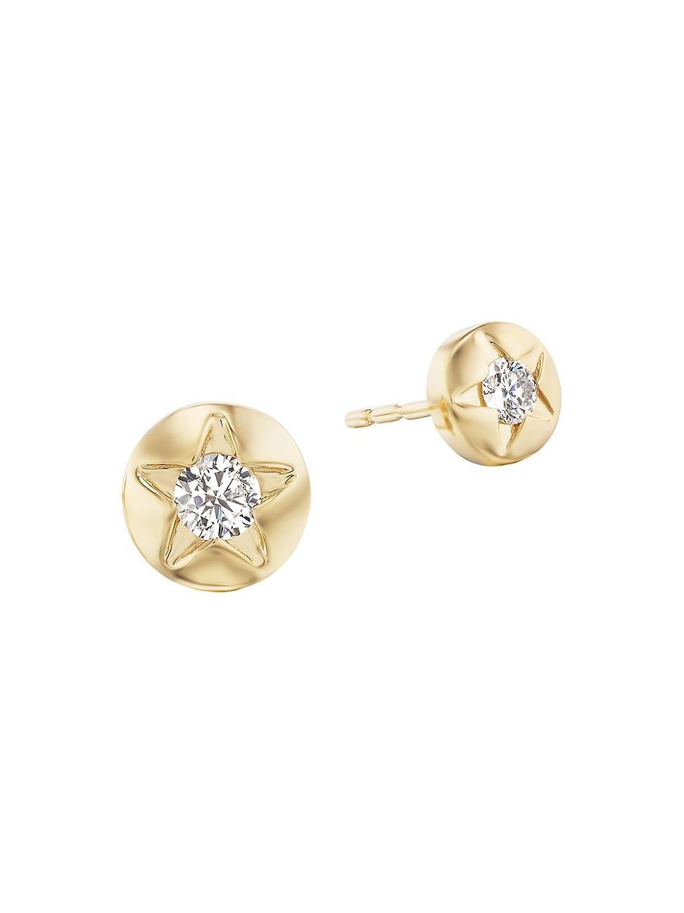 Womens Tarot Limperatrice 18K Gold & Diamond Star Earrings Product Image