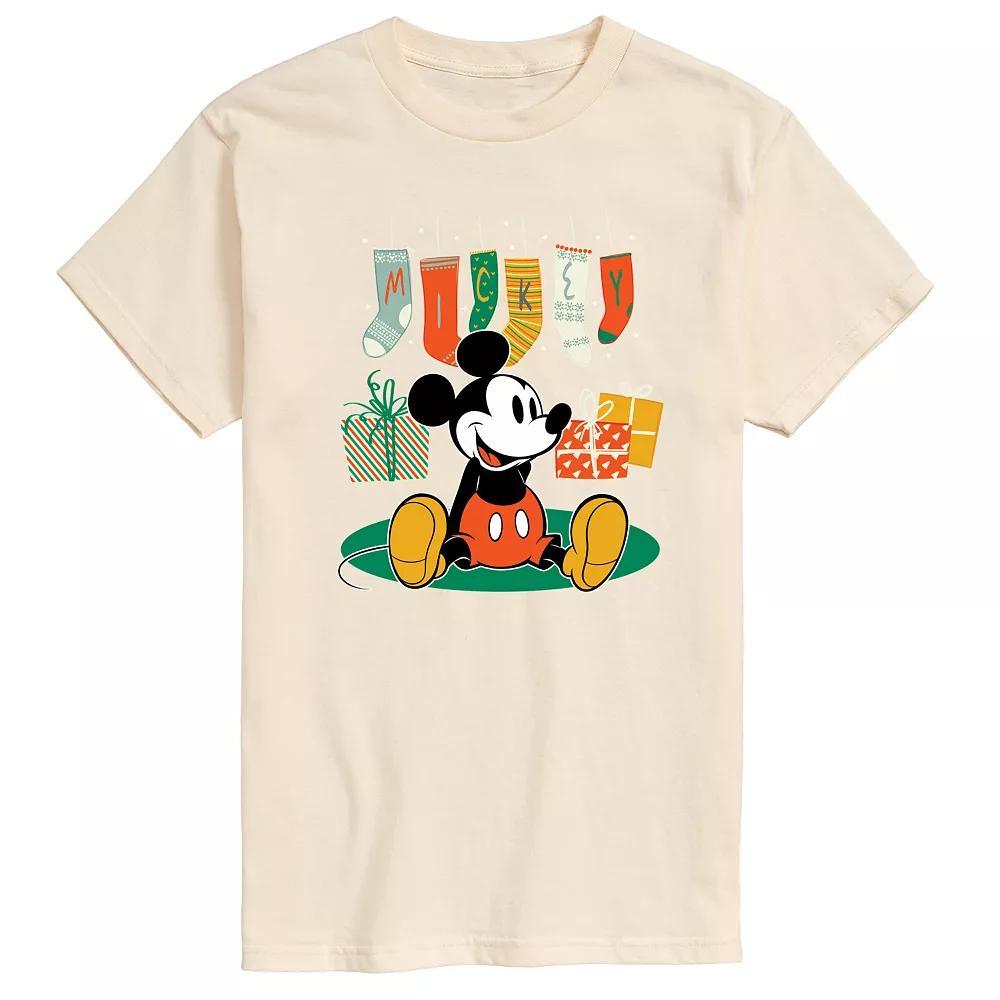 Disneys Mickey Mouse Big & Tall Stockings Graphic Tee, Mens Product Image