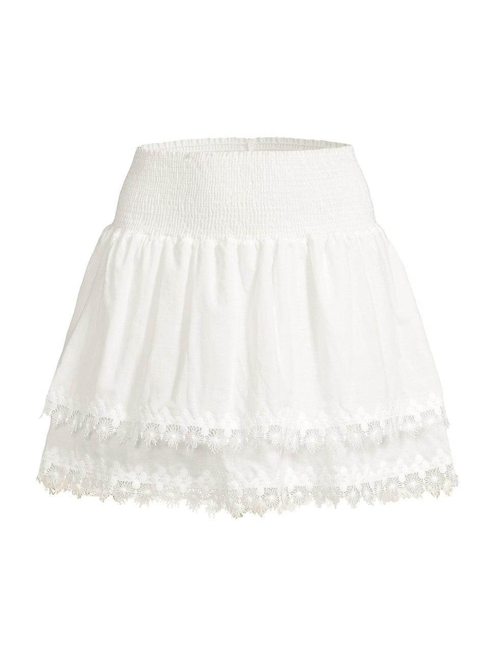 Peixoto Belle Smocked Mini Skirt Swim Cover-Up Product Image
