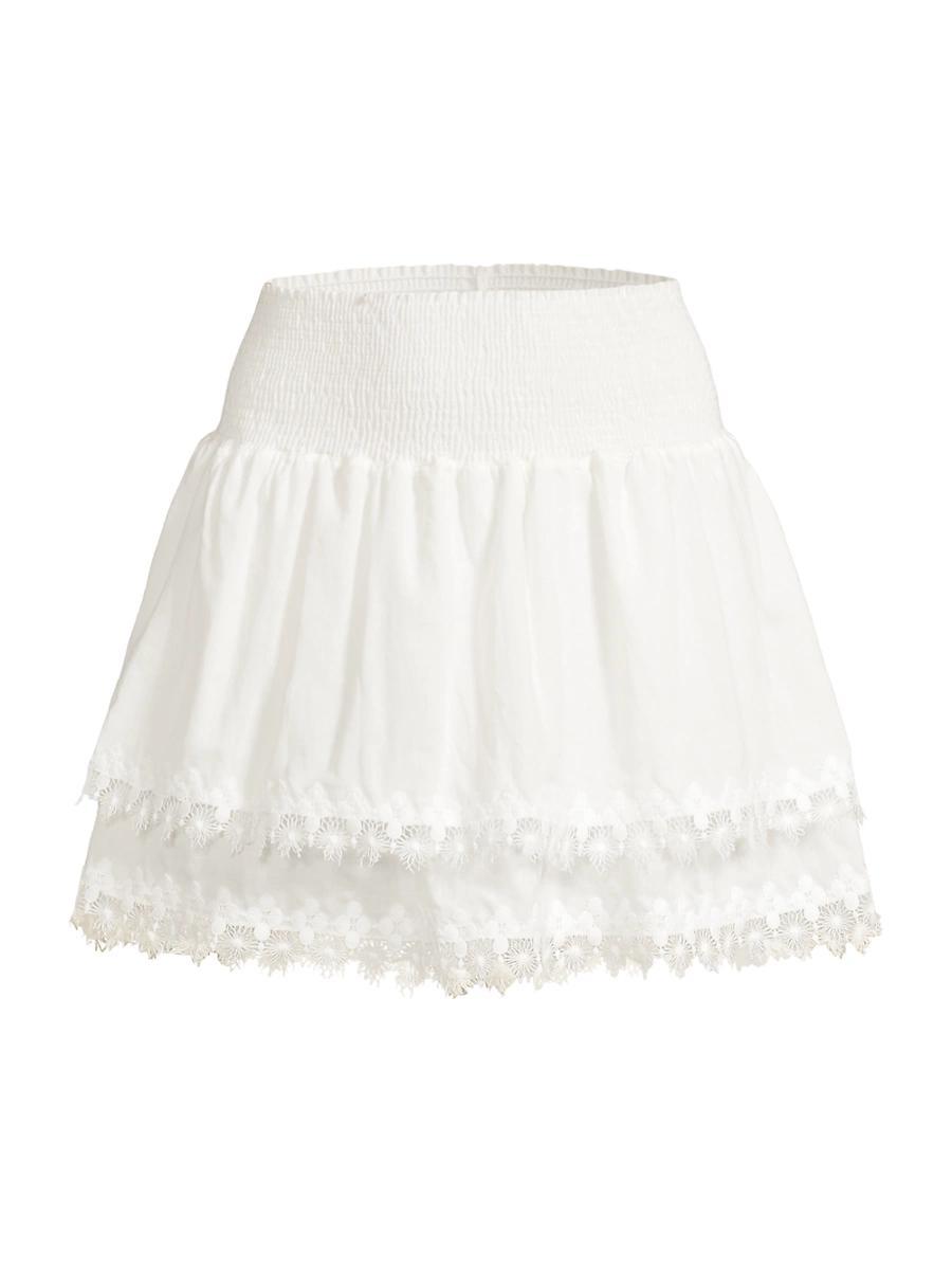 Peixoto Belle Smocked Mini Skirt Swim Cover-Up Product Image