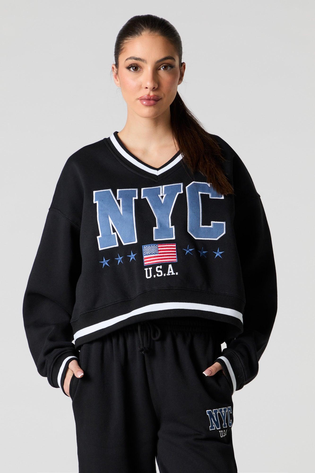 Chenille Embroidered Destination Sweatshirt Female Product Image