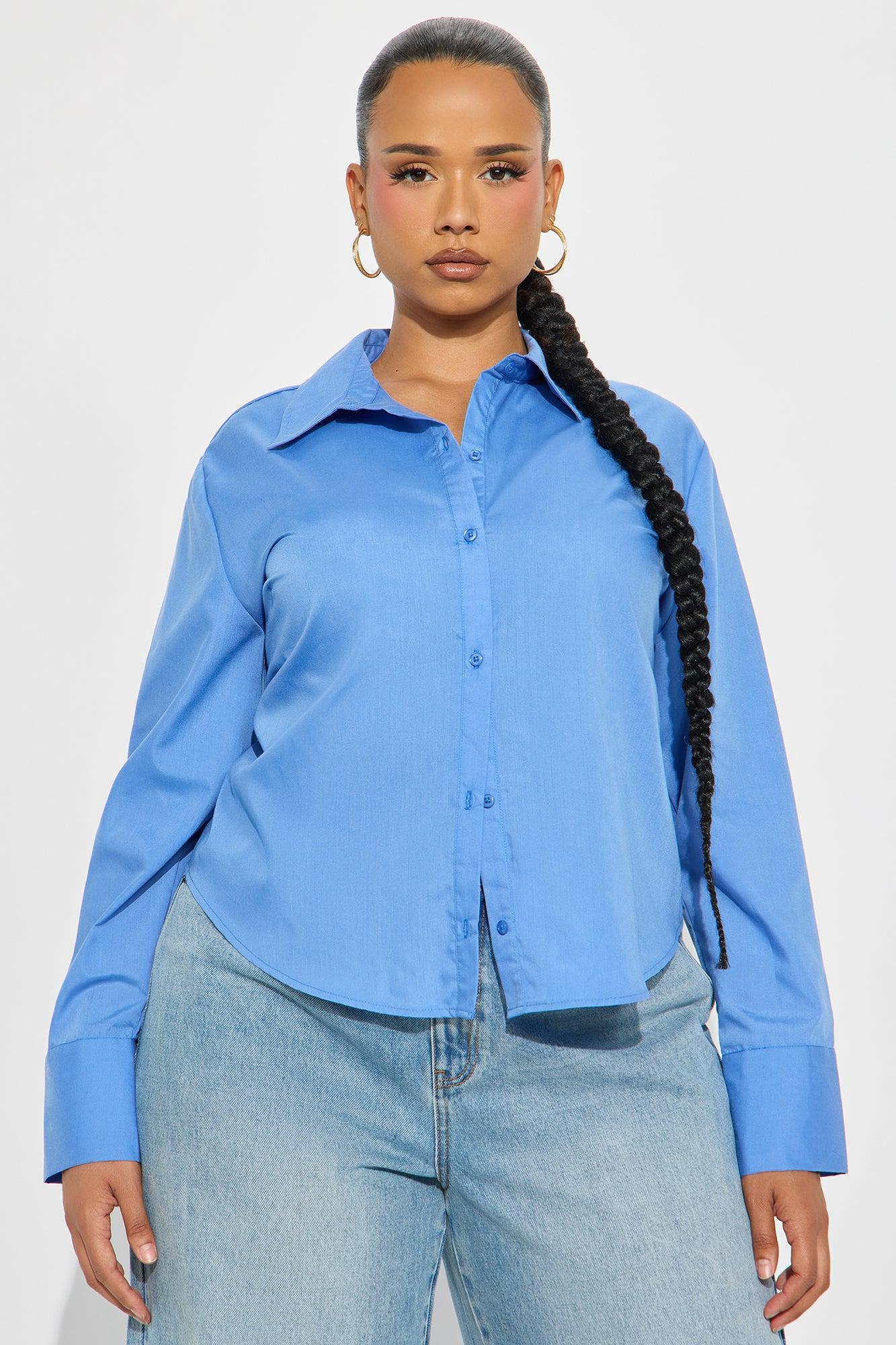 Lily Poplin Shirt - Blue Product Image