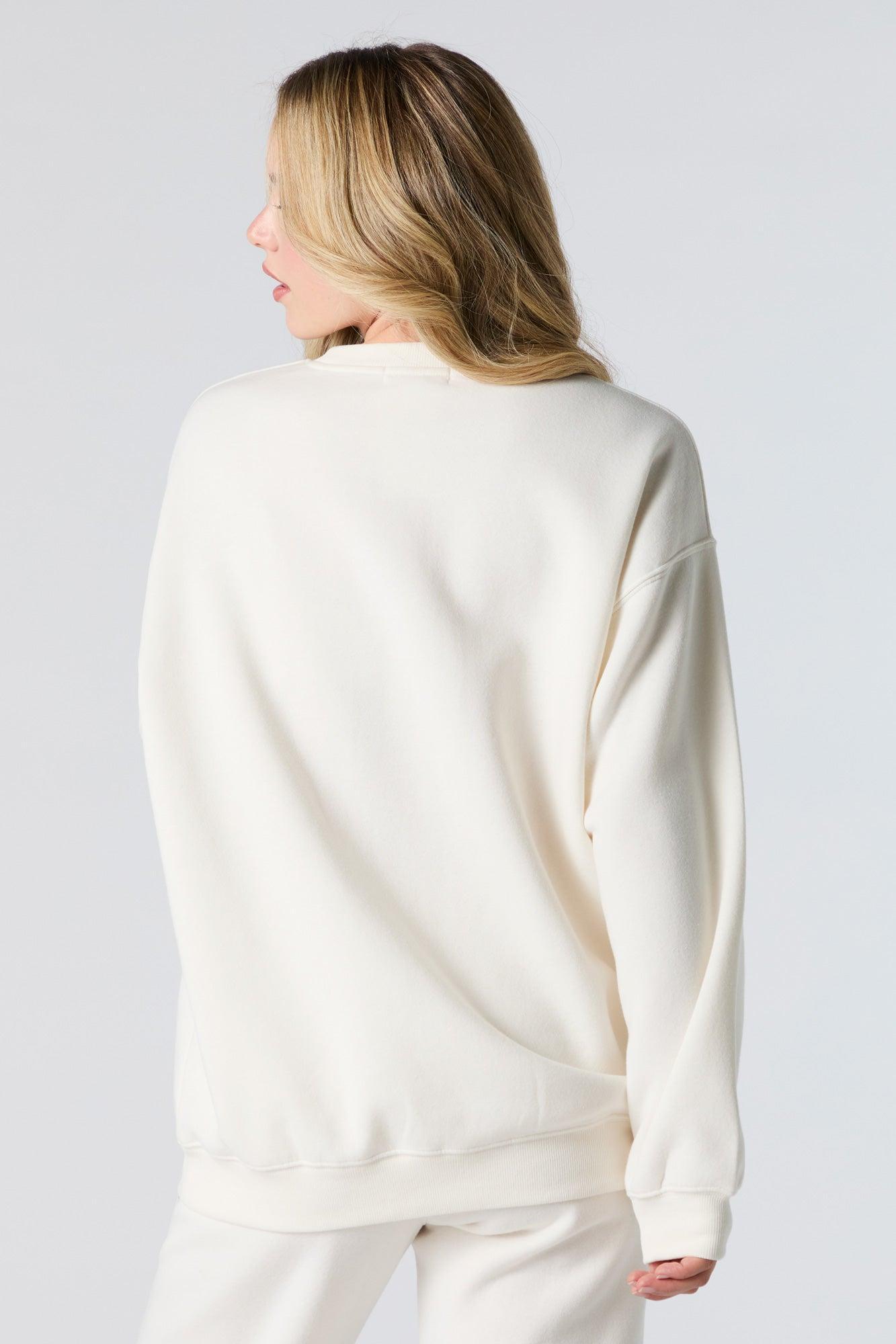 Oversized Graphic Fleece Sweatshirt Female Product Image