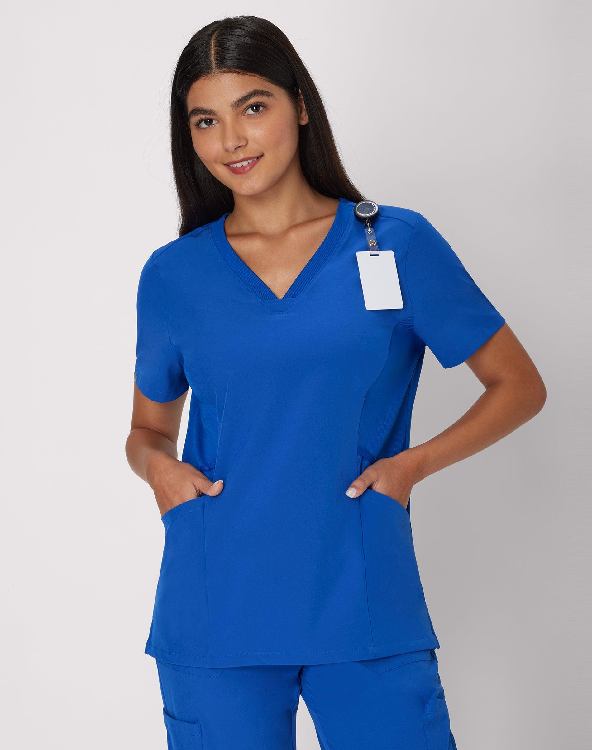 Hanes Comfort Fit Scrubs Womens Scrub Top Rose Ranch Pink L Product Image