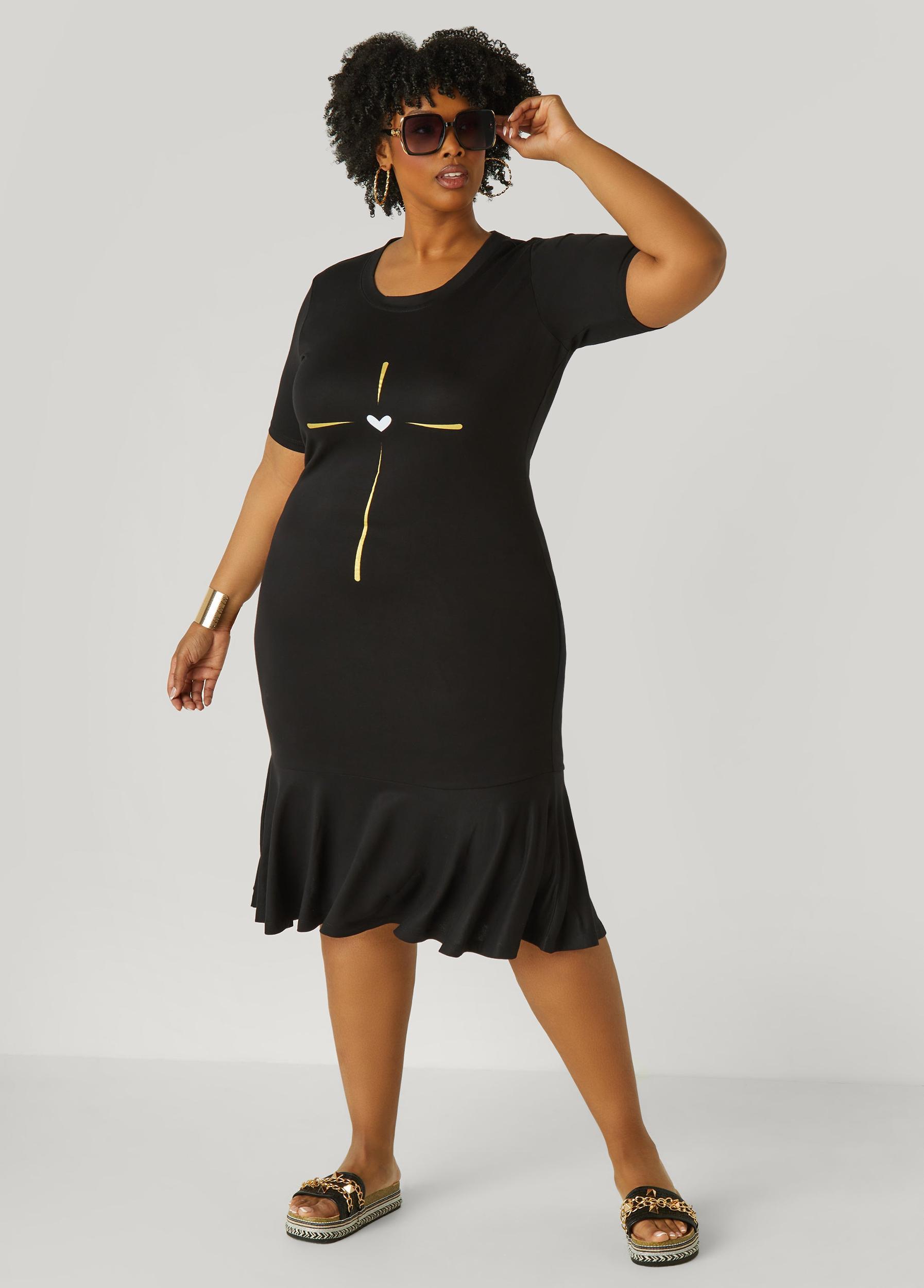 Heart Midi T Shirt Dress Product Image