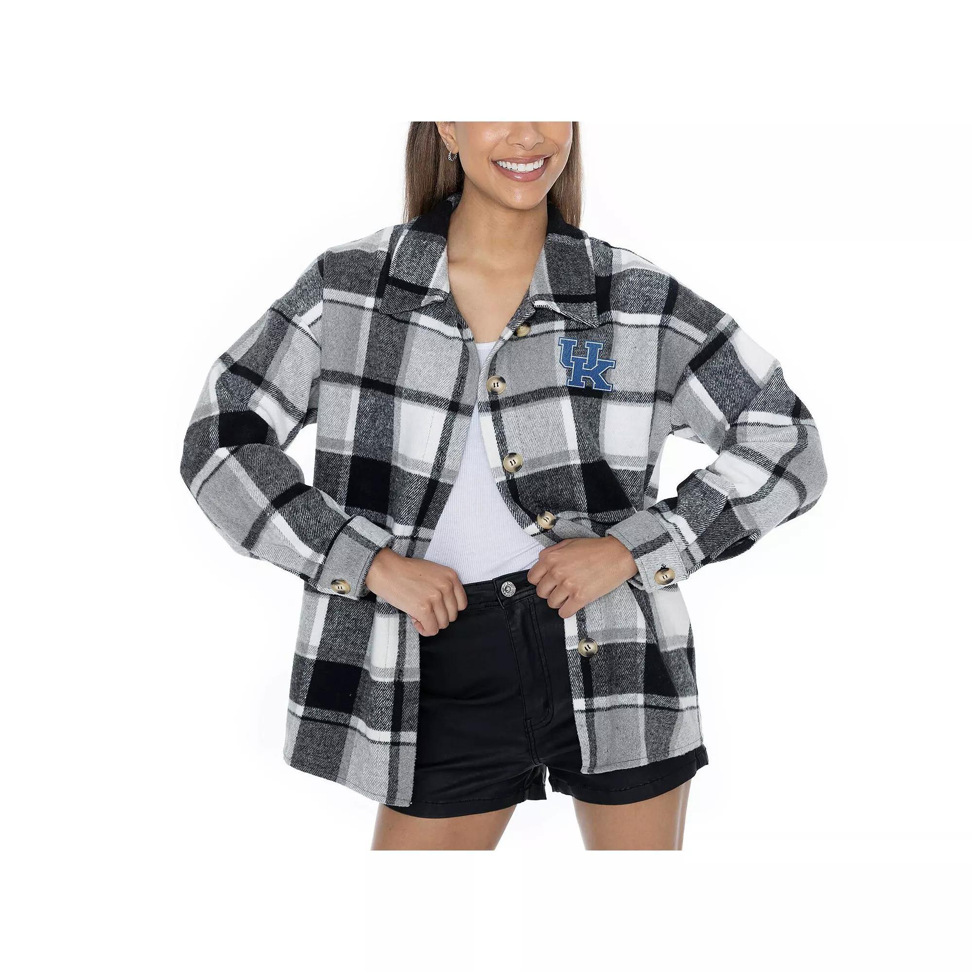Women's Gameday Couture Gray Kentucky Wildcats End Zone Game Flannel Button-Up Shirt, Size: Small, Grey Product Image