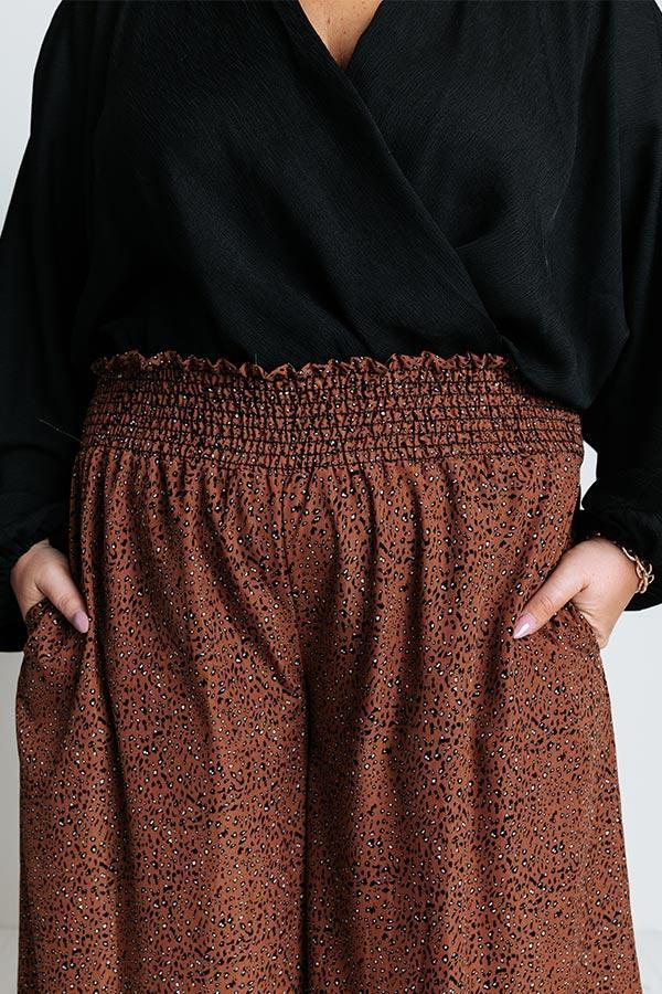 Good Dream Leopard Pants In Cinnamon Curves Product Image