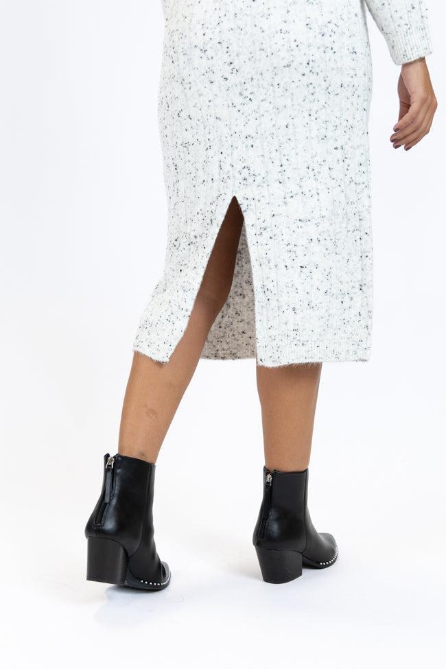 Belong To Me Grey Slub Knit Belted Midi Dress FINAL SALE Product Image