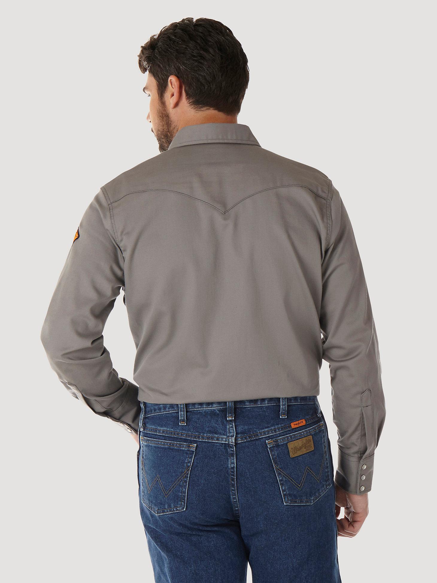 Wrangler® FR Flame-Resistant Long Sleeve Solid - Charcoal | Men's SHIRTS | Wrangler® Product Image