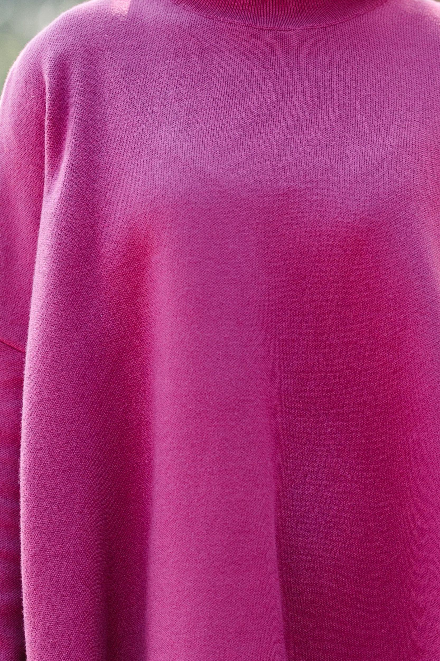 Going With You Magenta Purple Mock Neck Sweater Female Product Image