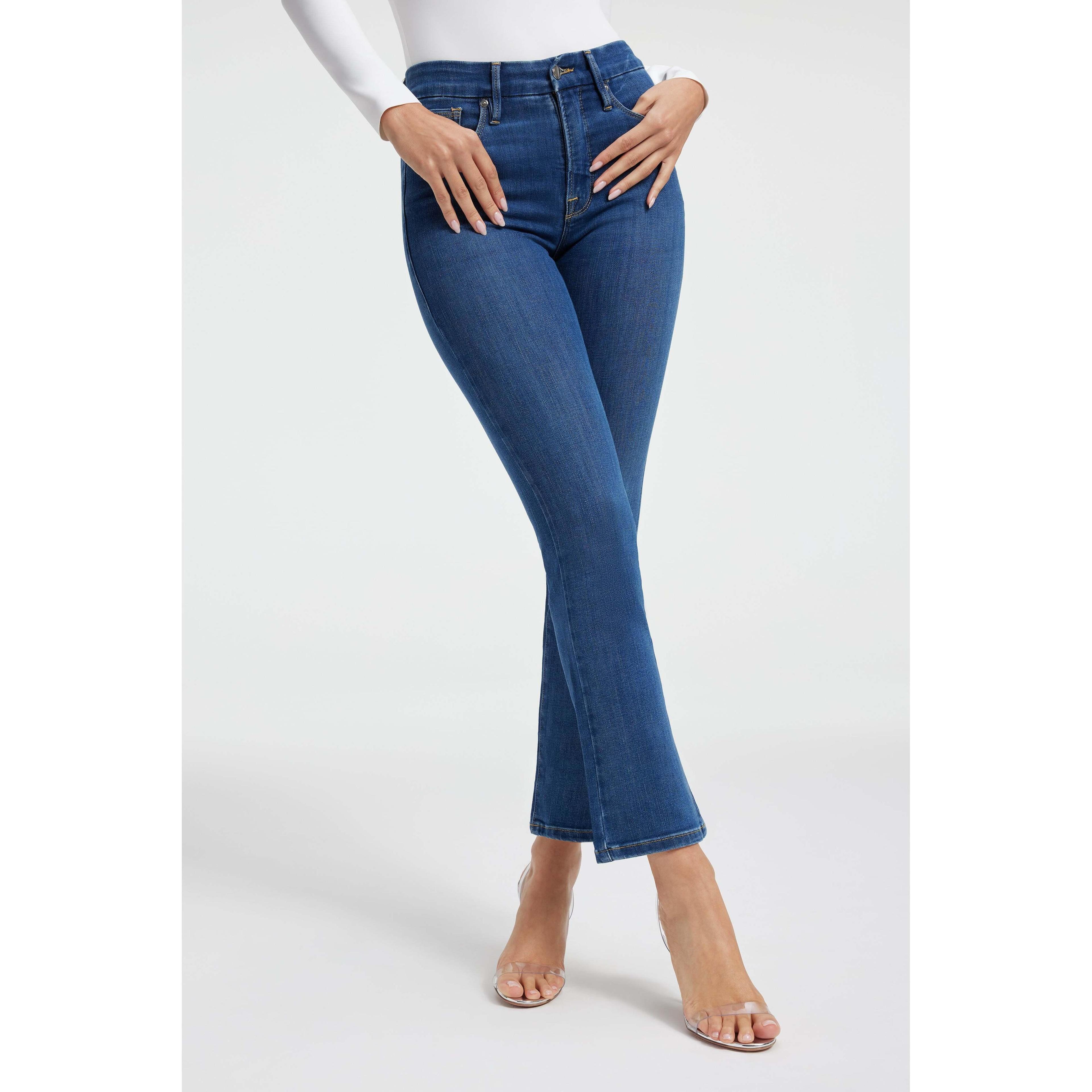 Good American Good Leg High Rise Straight Stretch Denim Jeans Product Image