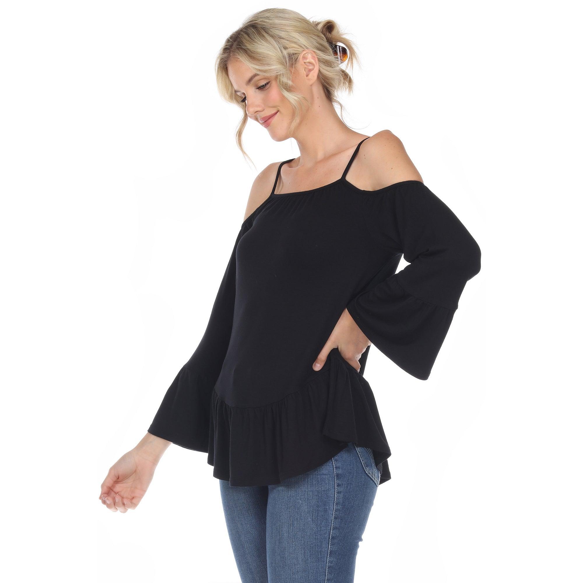 Cold Shoulder Ruffle Sleeve Top Product Image
