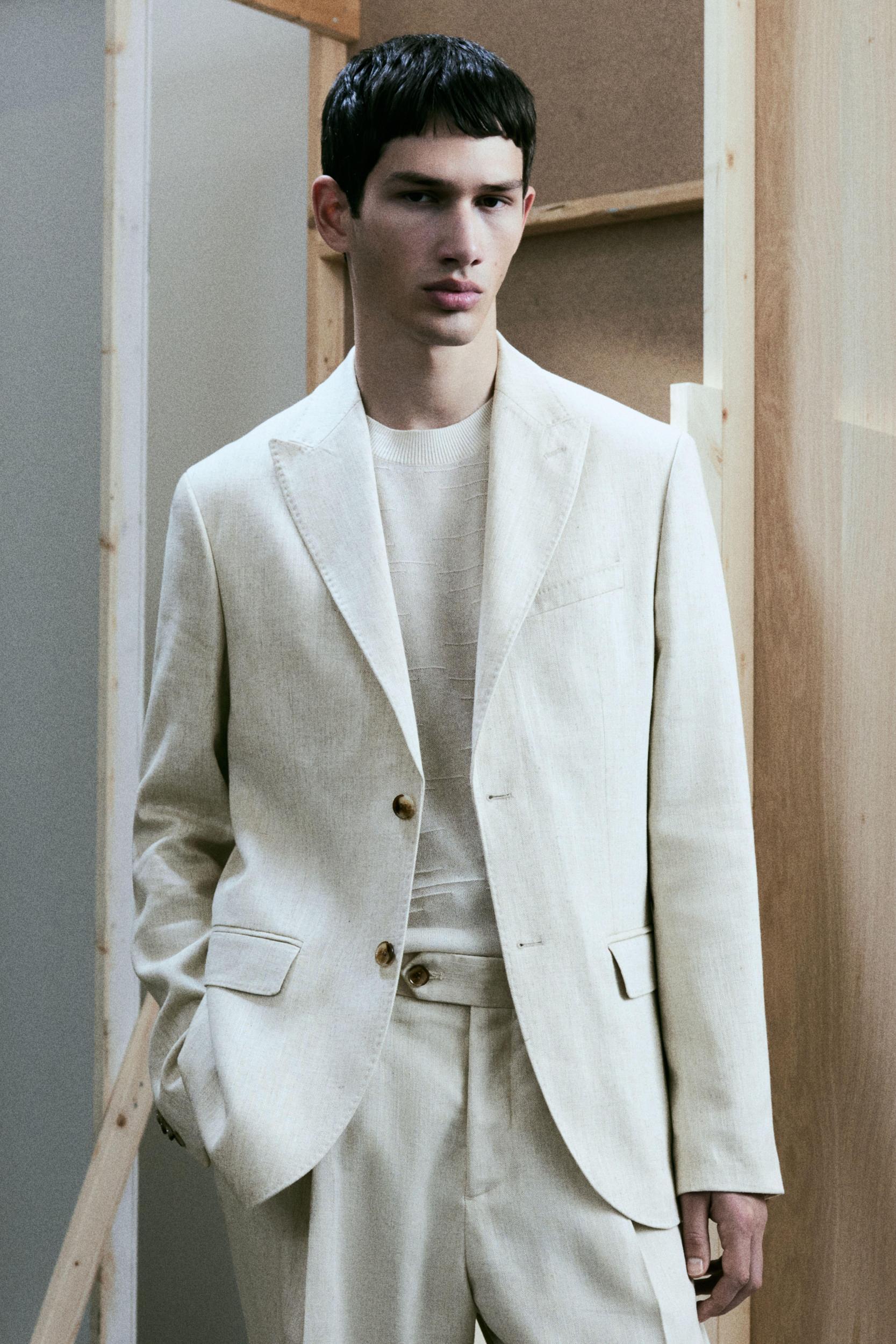Regular-Fit Linen-Blend Jacket Product Image