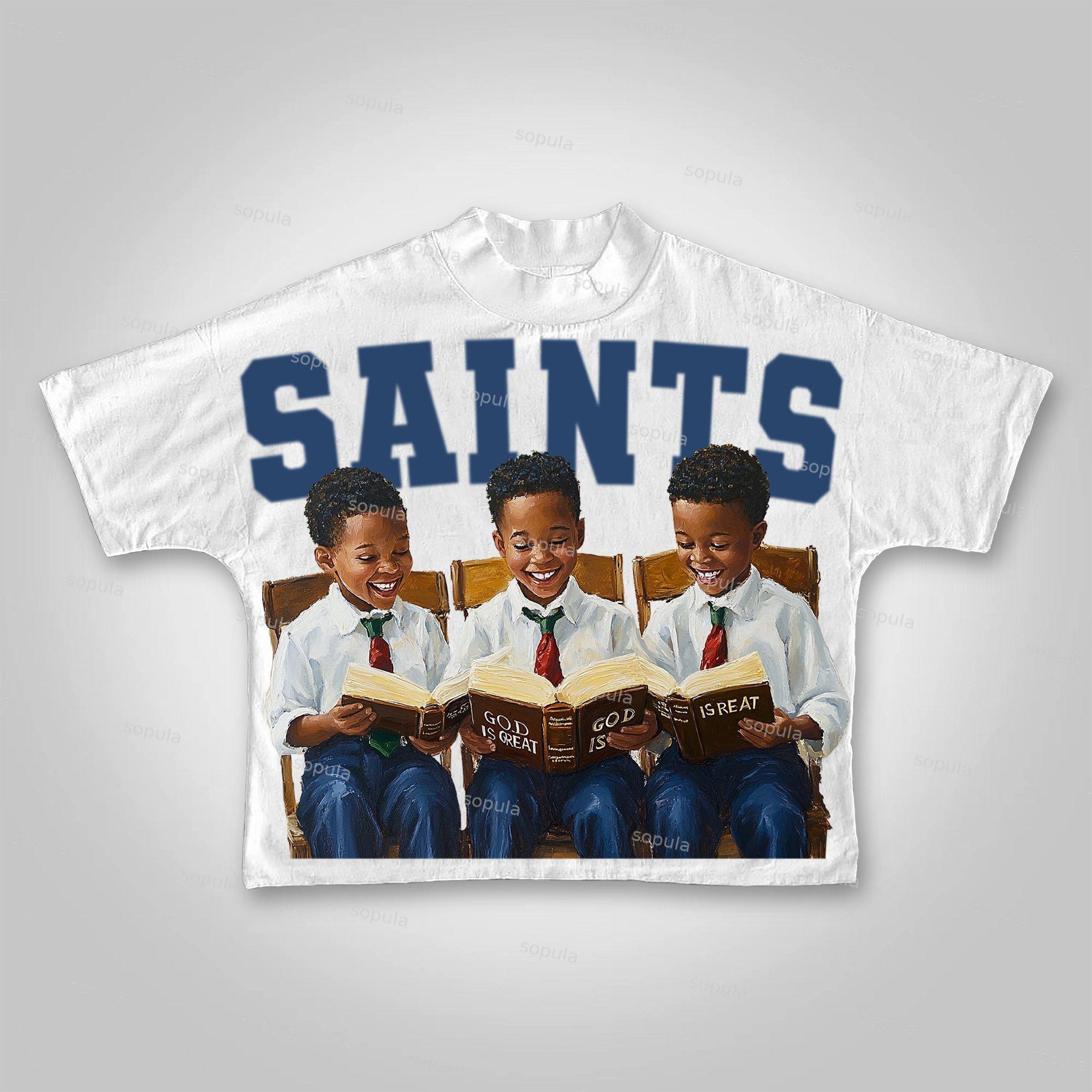 Sopula Saints God Is Reat Graphics Cropped T-shirts Product Image