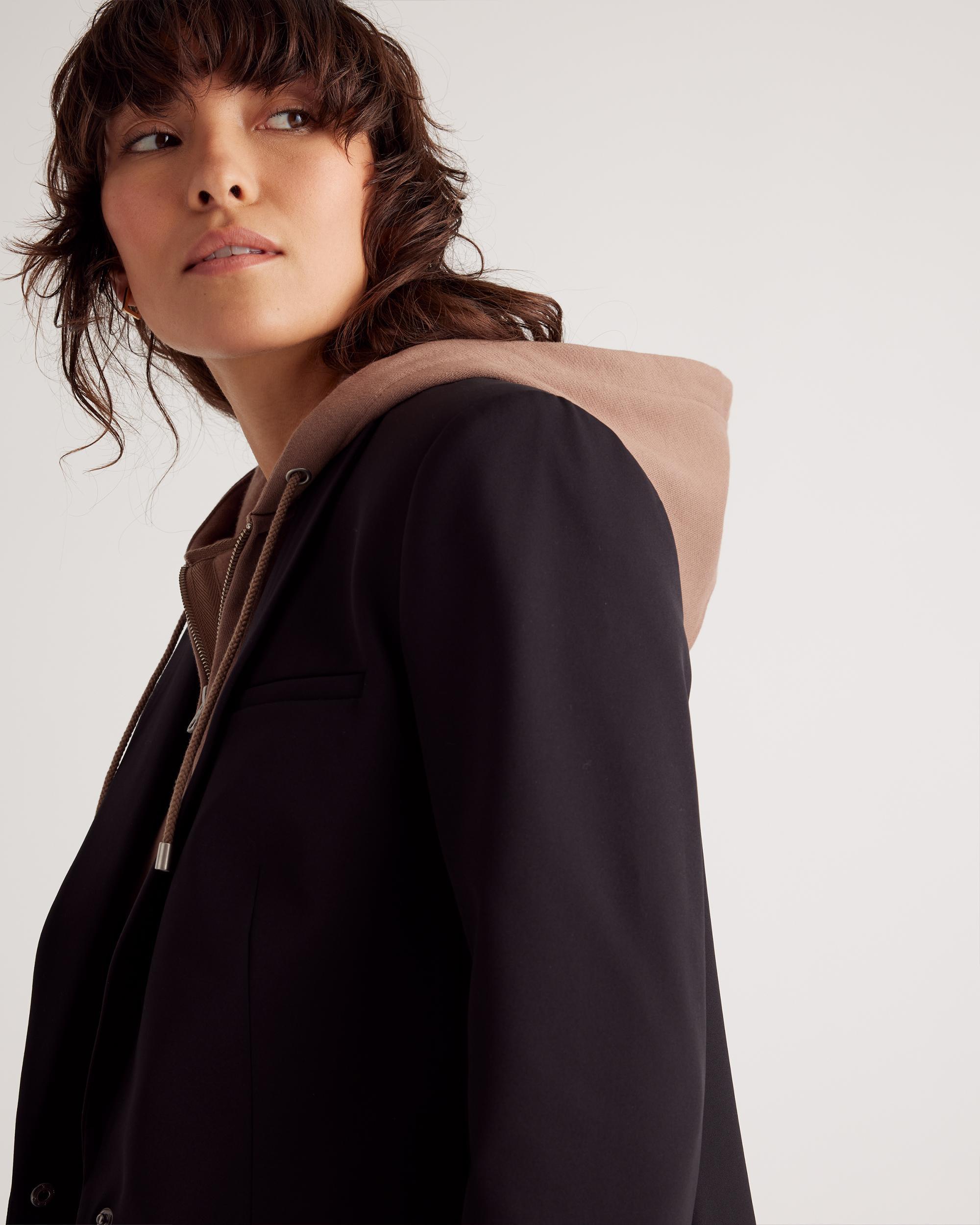 Quince | Women's Organic Heavyweight Fleece Hoodie Blazer Insert Size Large/XL, Organic Cotton Product Image