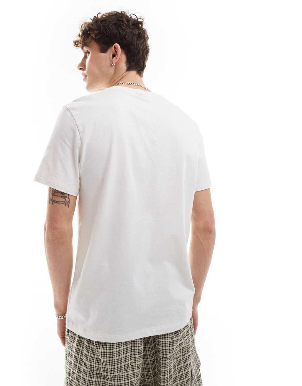 ASOS DESIGN t-shirt in off white with floral chest print Product Image