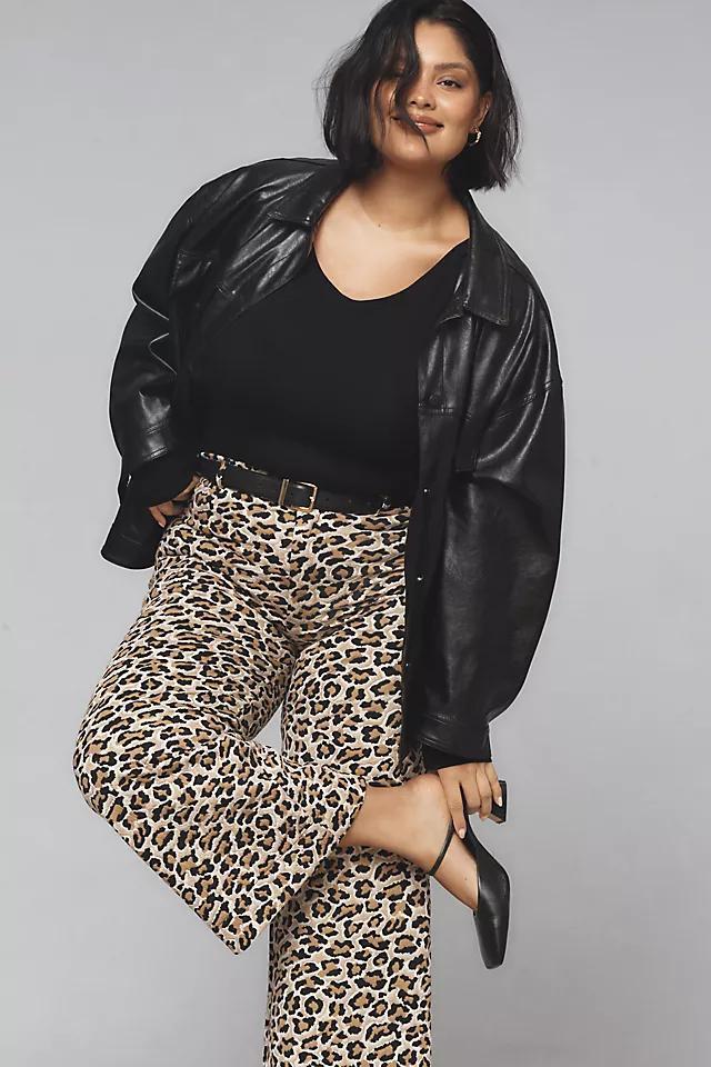 The Ettie High-Rise Crop Wide-Leg Pants by Maeve: Leopard Edition Product Image
