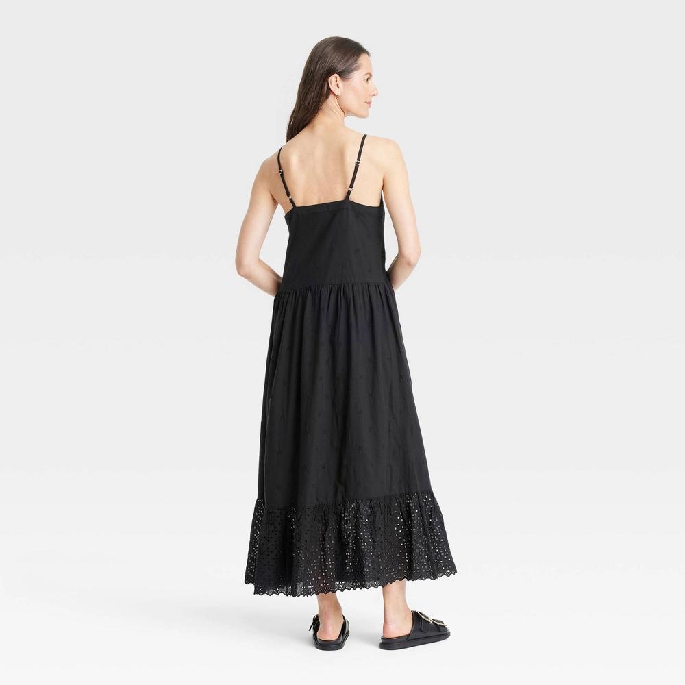 Womens Eyelet Maxi Sundress - Universal Thread Black XS Product Image