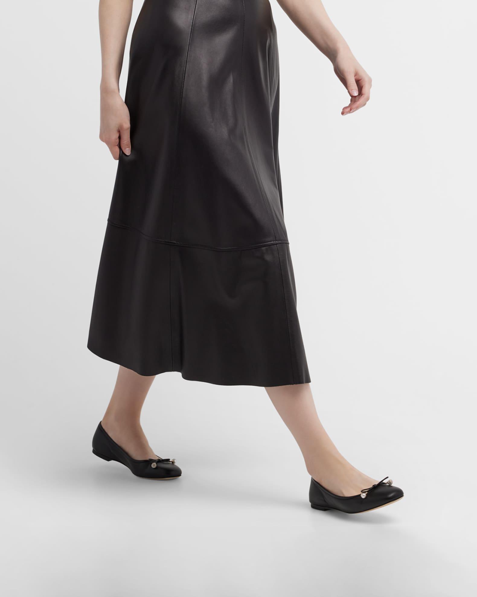 Elme Leather Bow Ballerina Flats Product Image