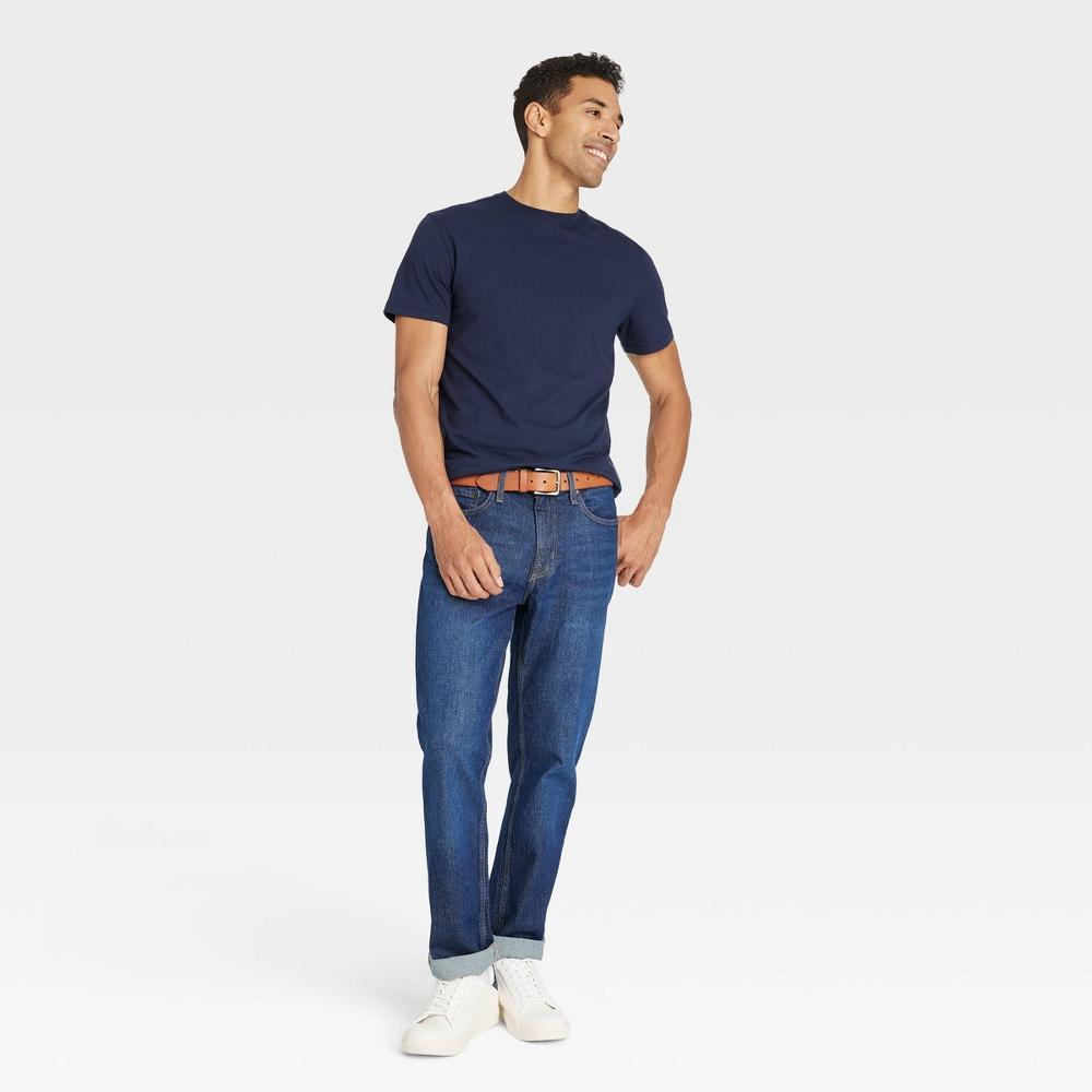 Men's Every Wear Short Sleeve T-Shirt - Goodfellow & Co™ Xavier Navy M: Cotton Blend, Midweight, Crew Neck, Machine Washable Product Image