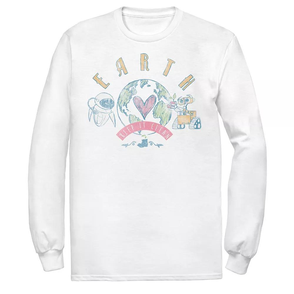 Men's Disney / Pixar Wall-E Eve Earth Keep It Clean Tee, Size: Small, White Product Image