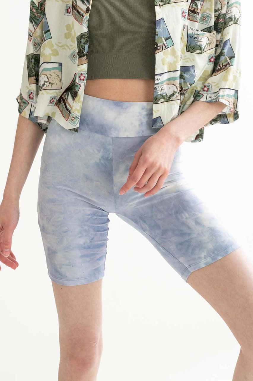 Periwinkle Tie Dye Bike Shorts Product Image