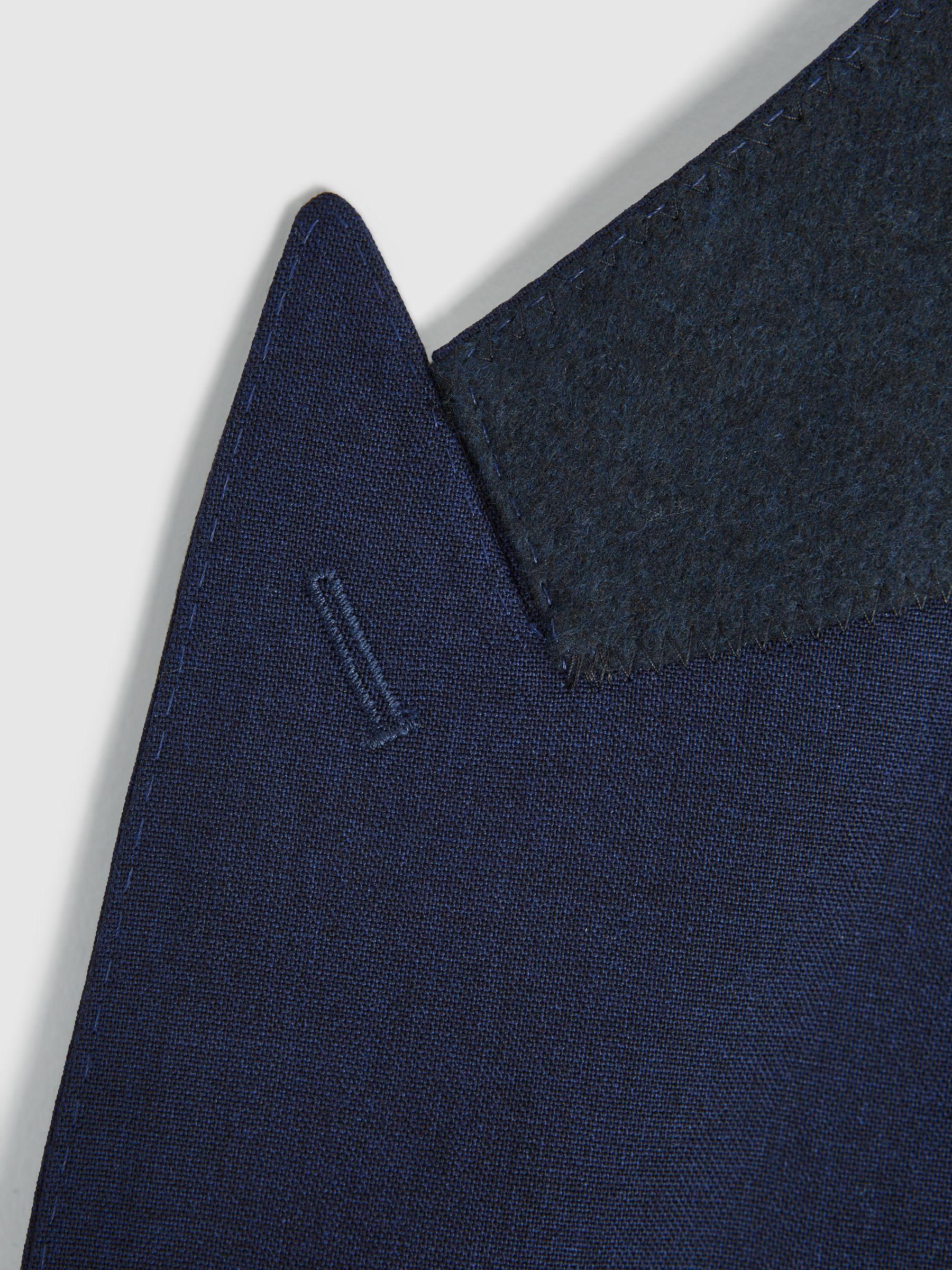 Slim Fit Wool Single Breasted Blazer in Navy Product Image