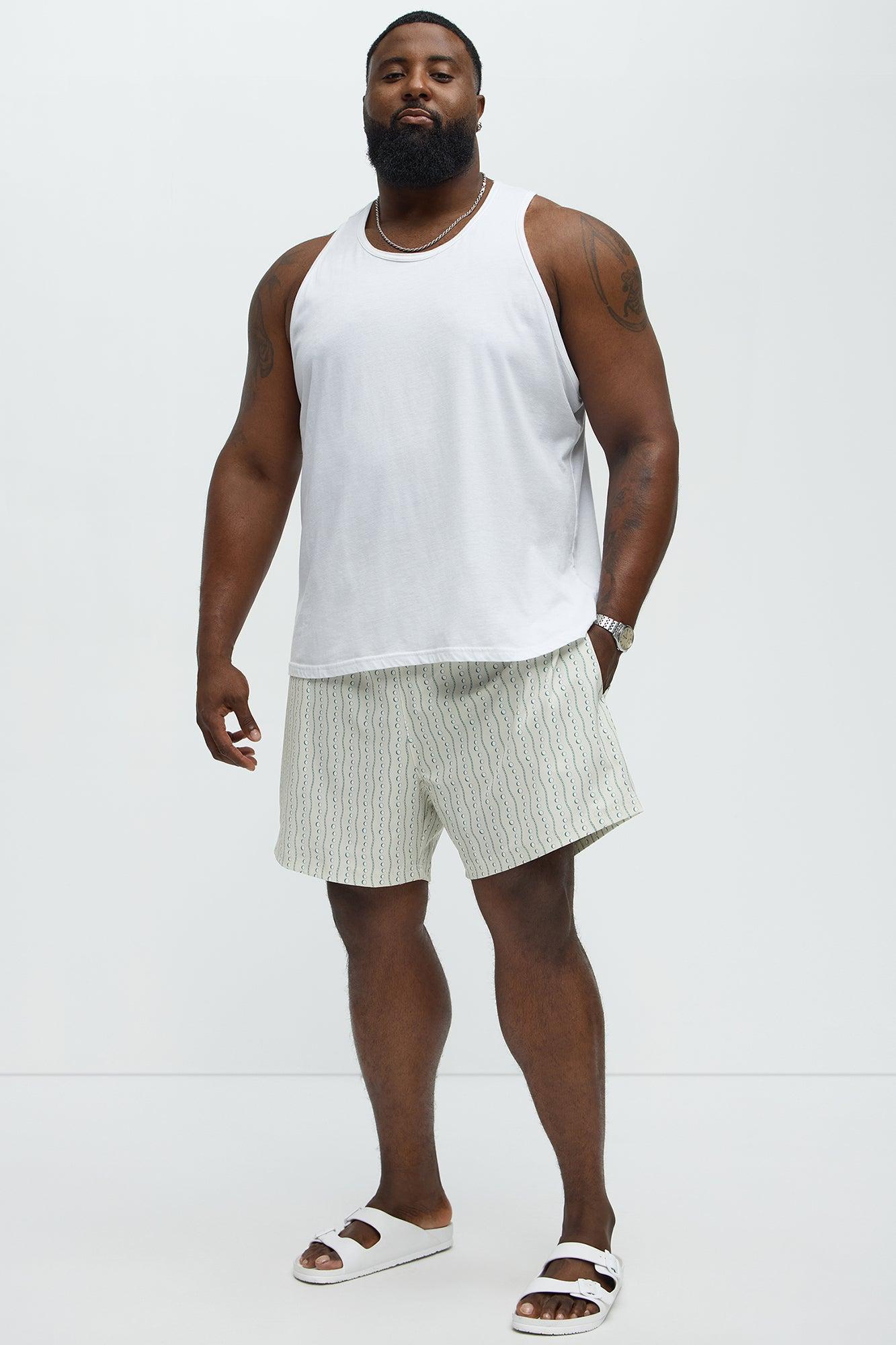 Pearl Printed Swim Mid Trunk - Cream/combo Product Image