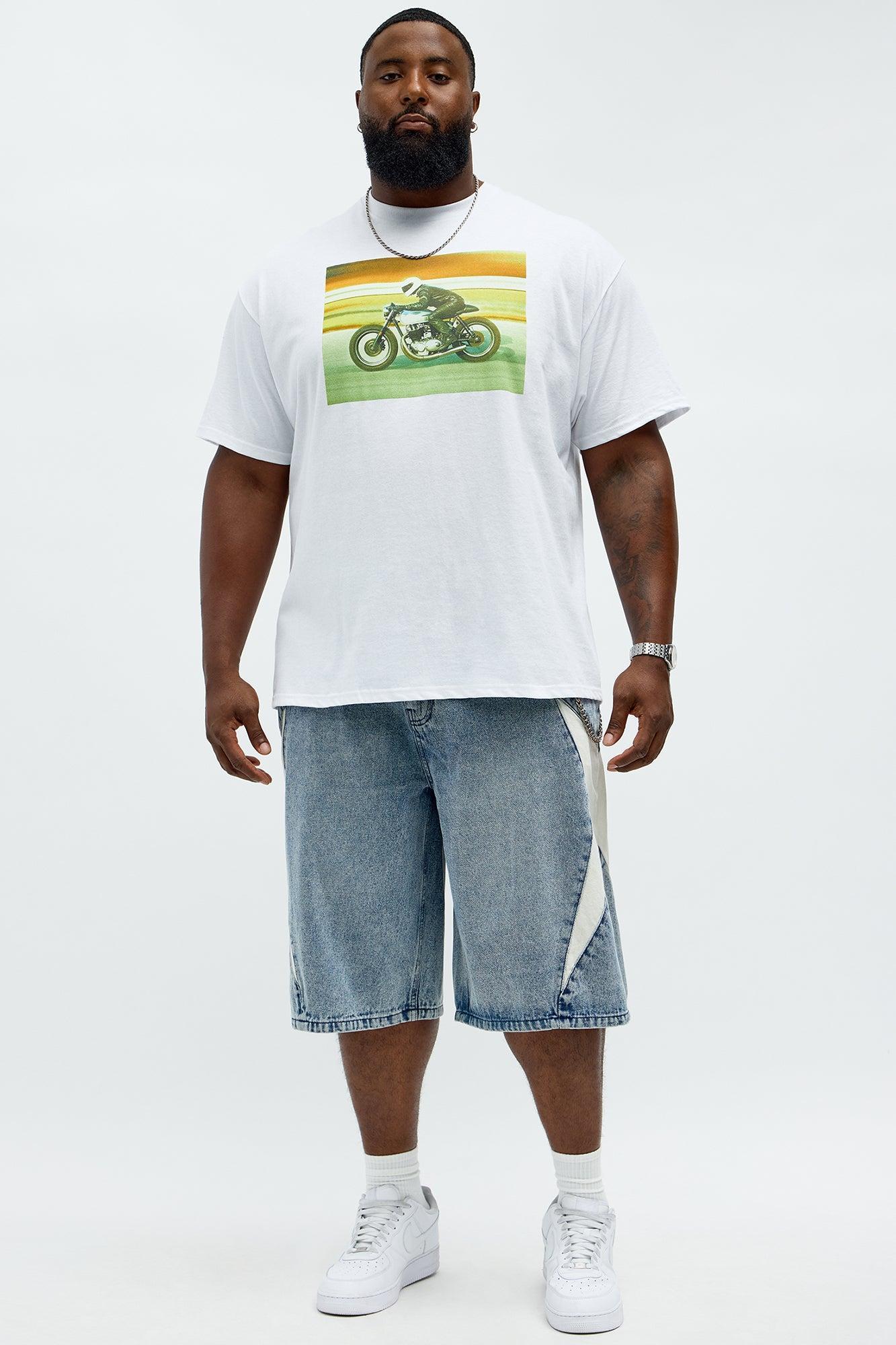 Cafe Racing Demon Short Sleeve Tee - White Product Image