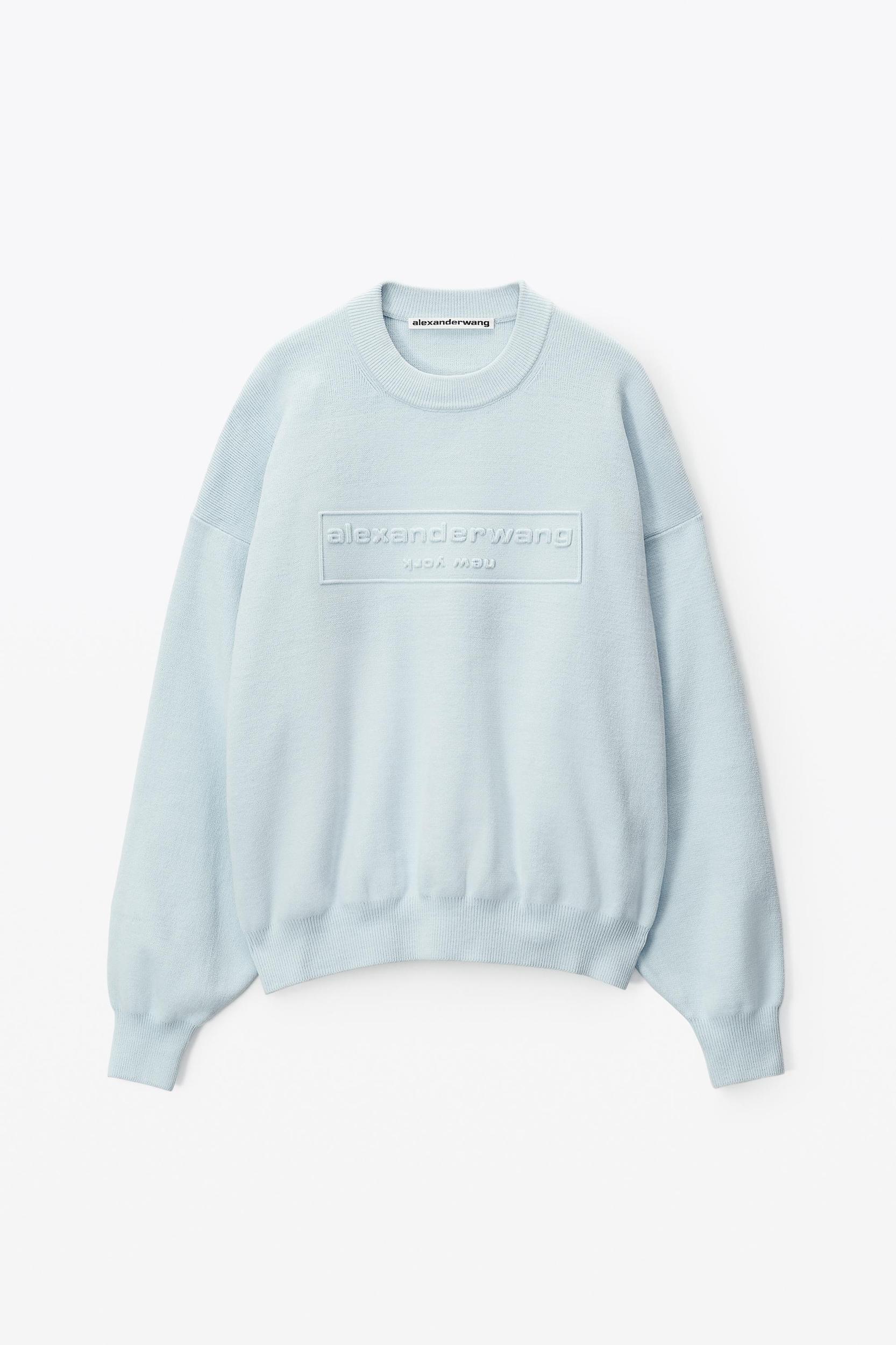 Logo Embossed Ribbed Pullover In Soft Chenille Product Image