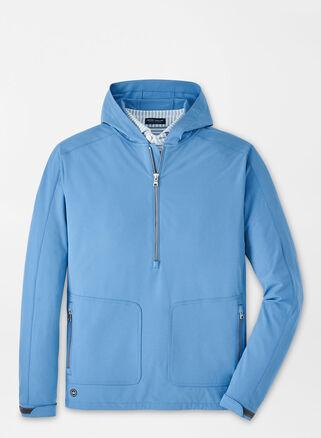 Peter Millar Mens Quest Half Zip Hoodie | Color: Brook Blue | Size: S Product Image