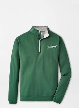 Peter Millar Mens Babson Perth Performance Quarter-Zip | Color: Green | Size: XL Product Image