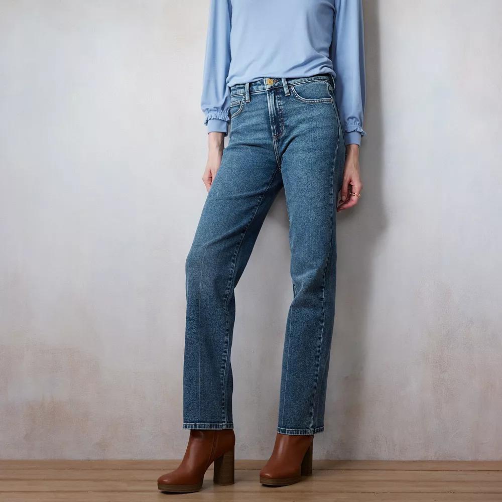 Women's LC Lauren Conrad Super High-Rise True Straight Jeans, Size: 16, Blue Product Image