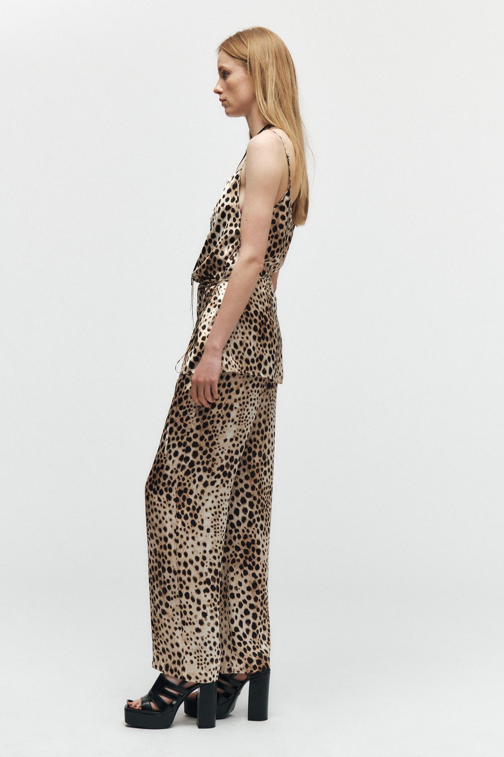ANIMAL PRINT PAJAMA PANTS ZW COLLECTION Product Image