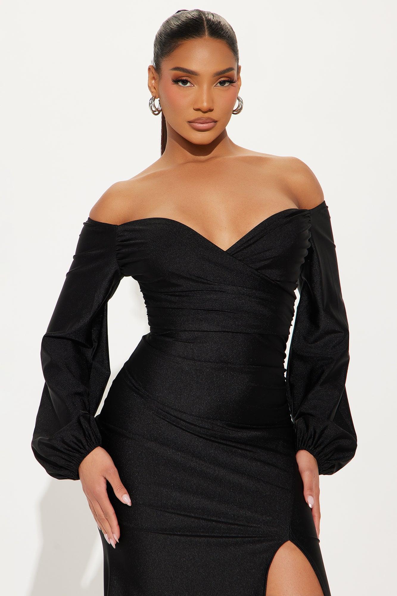 Denise Off Shoulder Maxi Dress - Black Product Image
