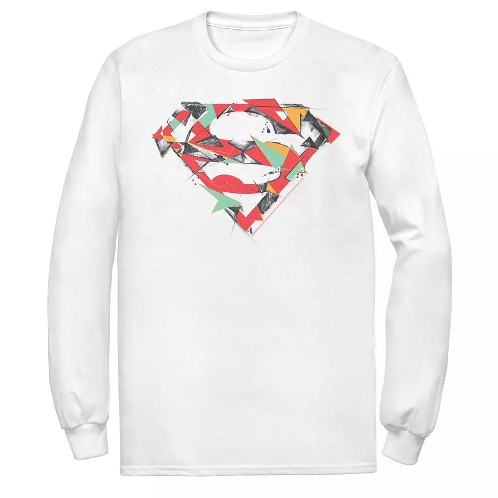 Men's DC Comics Superman Polygon Chest Logo Tee, Size: XL, White Product Image